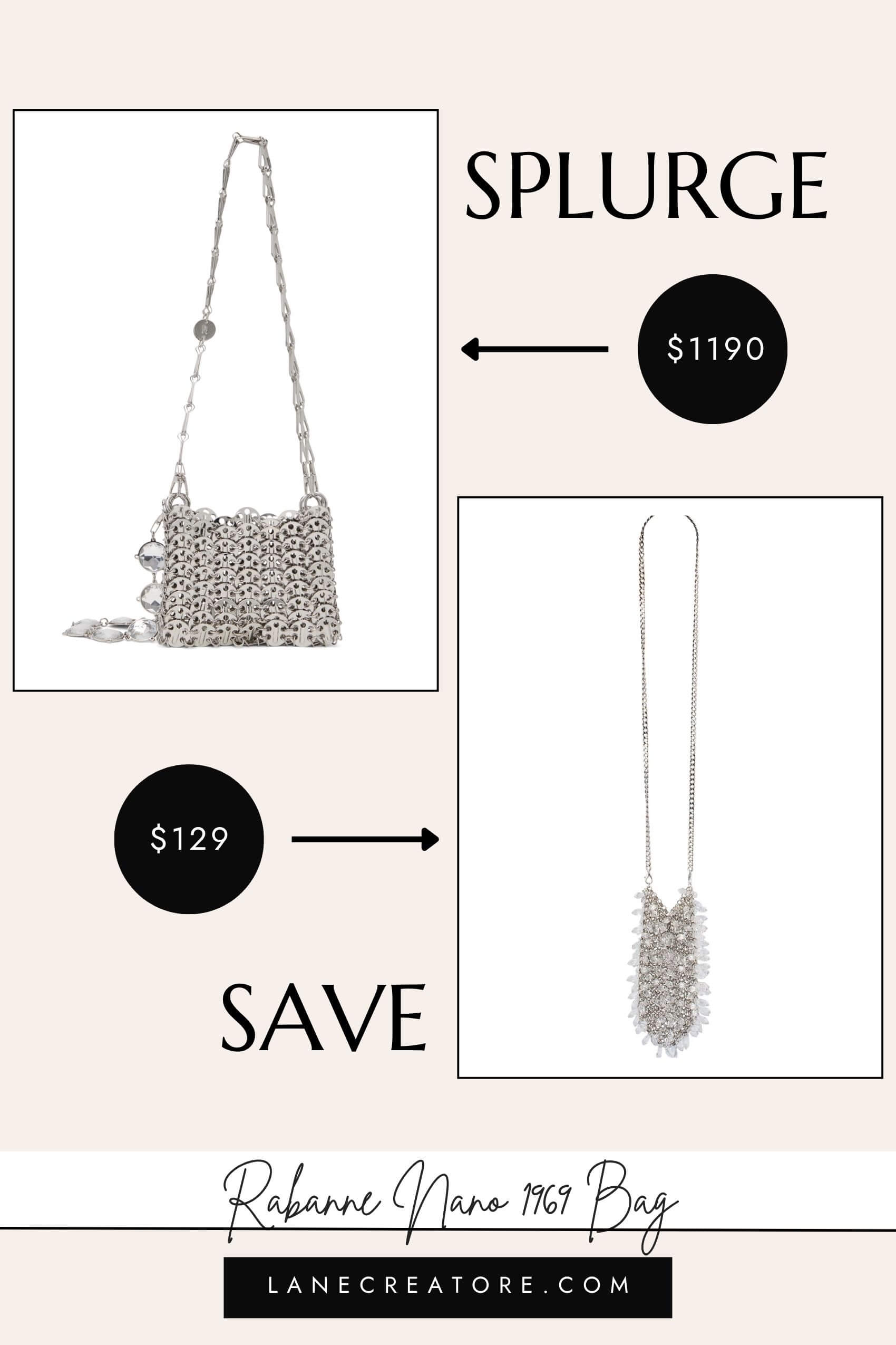 paco rabanne mini 1969 bag dupe