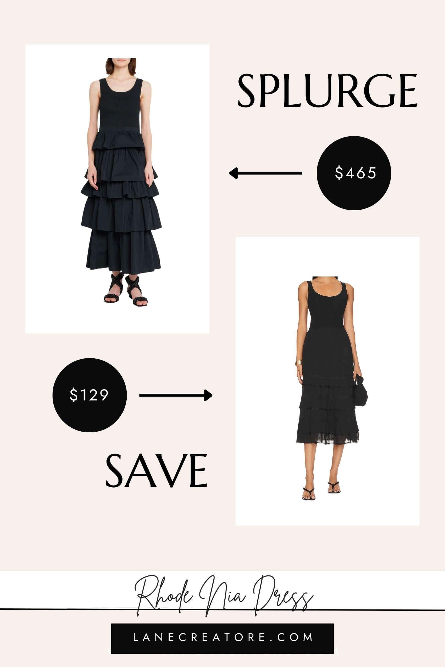 rhode black dress dupe