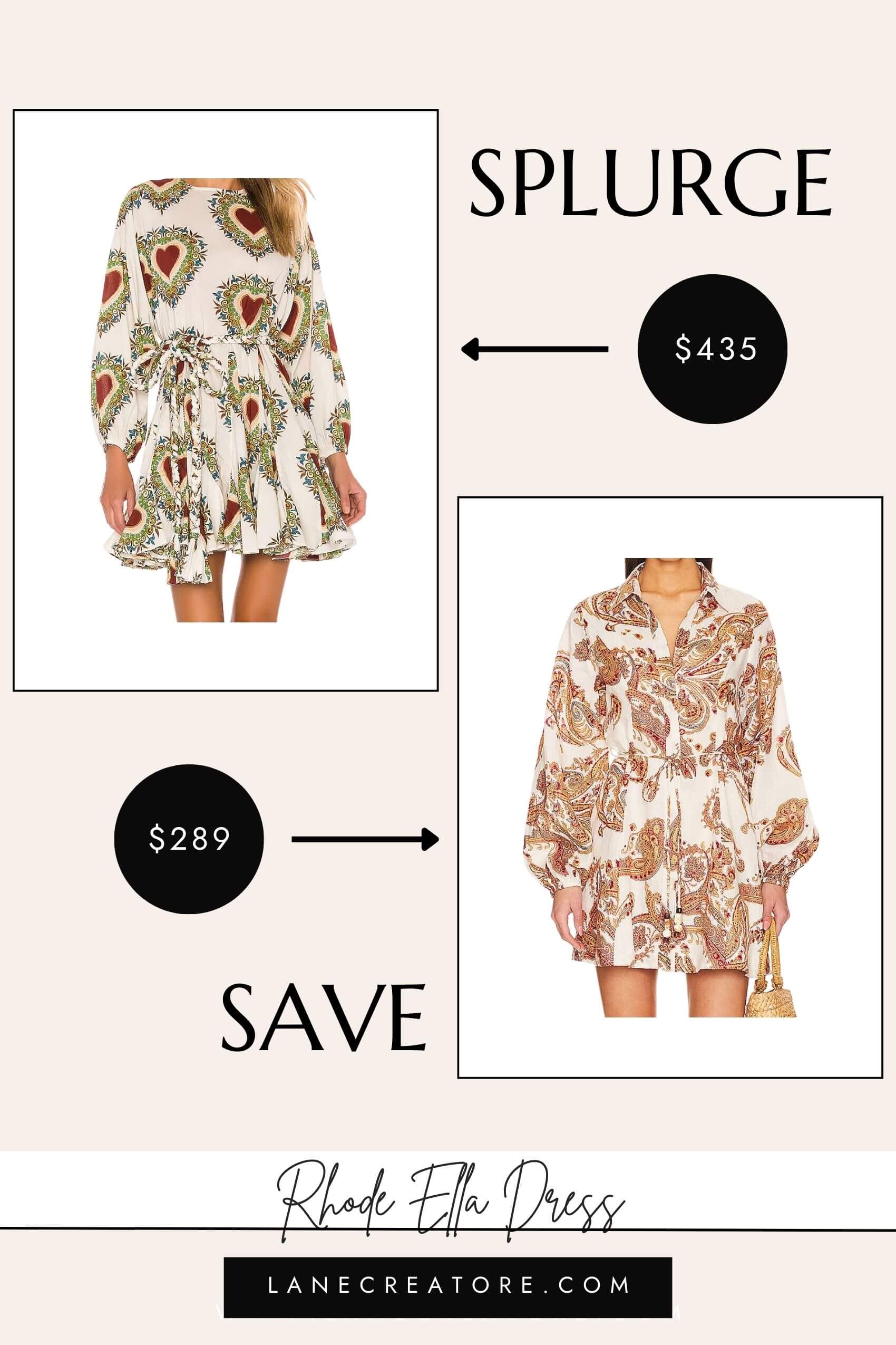 rhode ella dress dupe