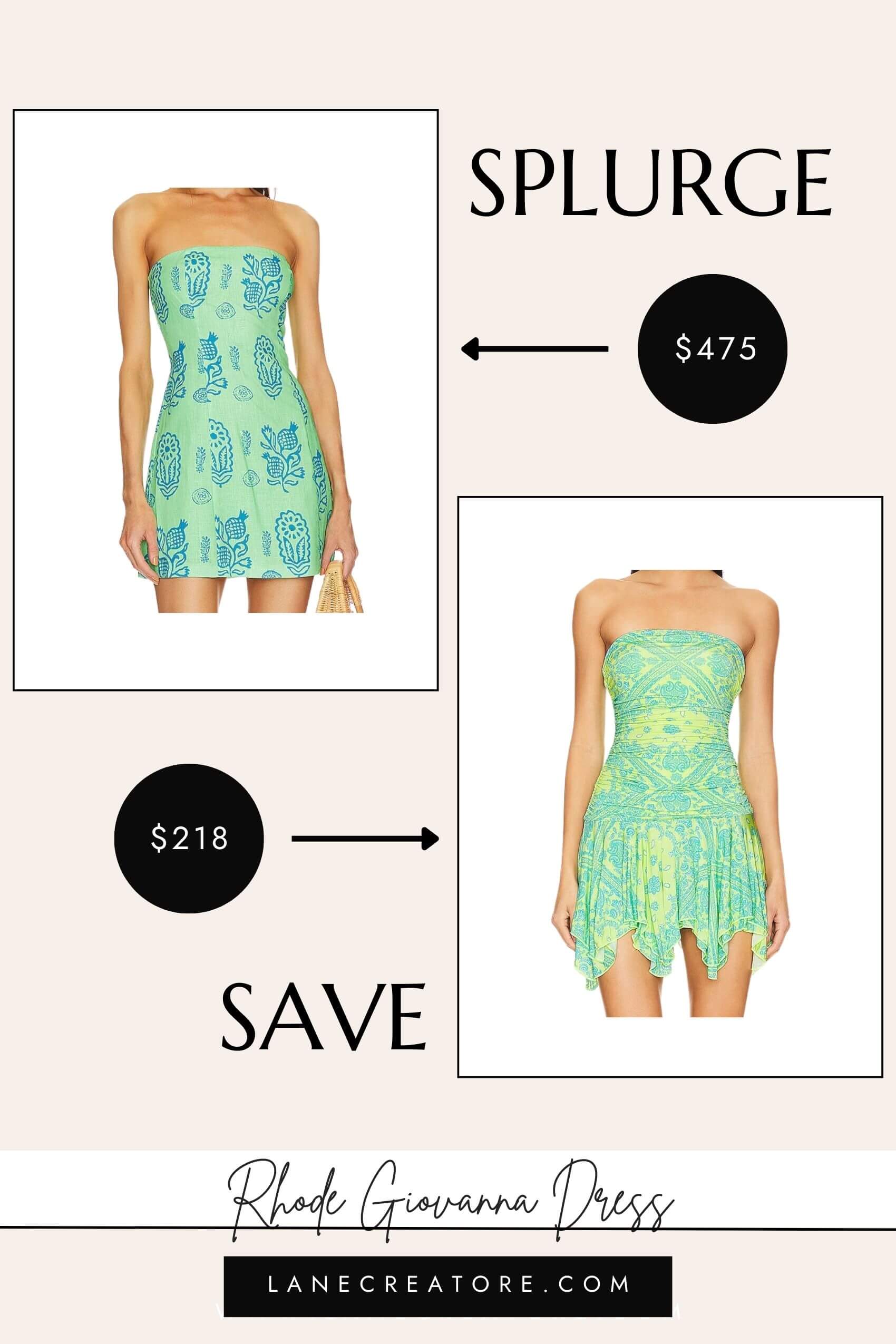 rhode green dress dupe