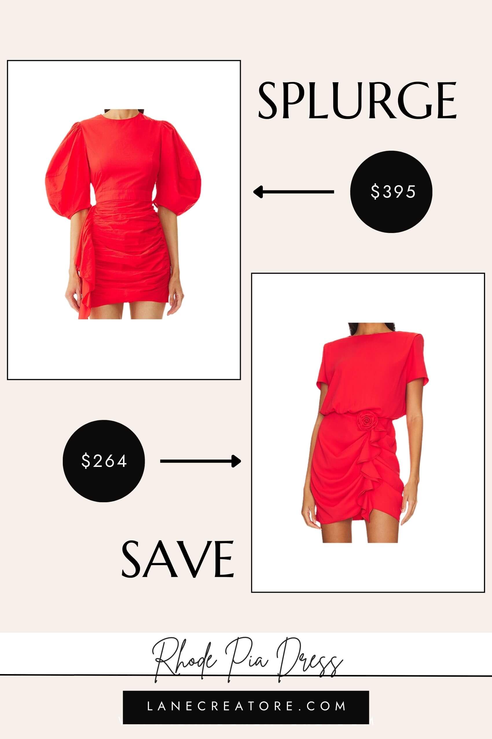rhode pia red dress dupe