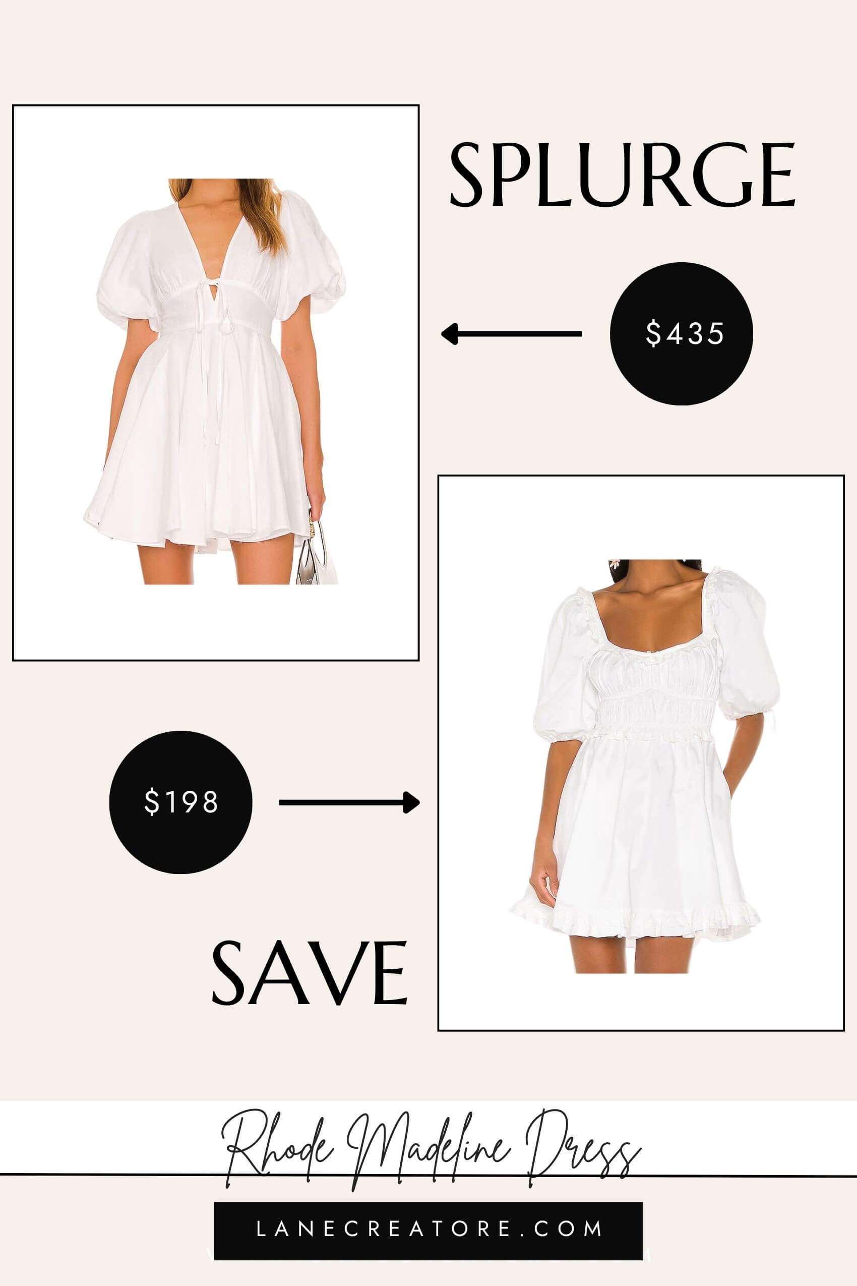 rhode white dress dupe