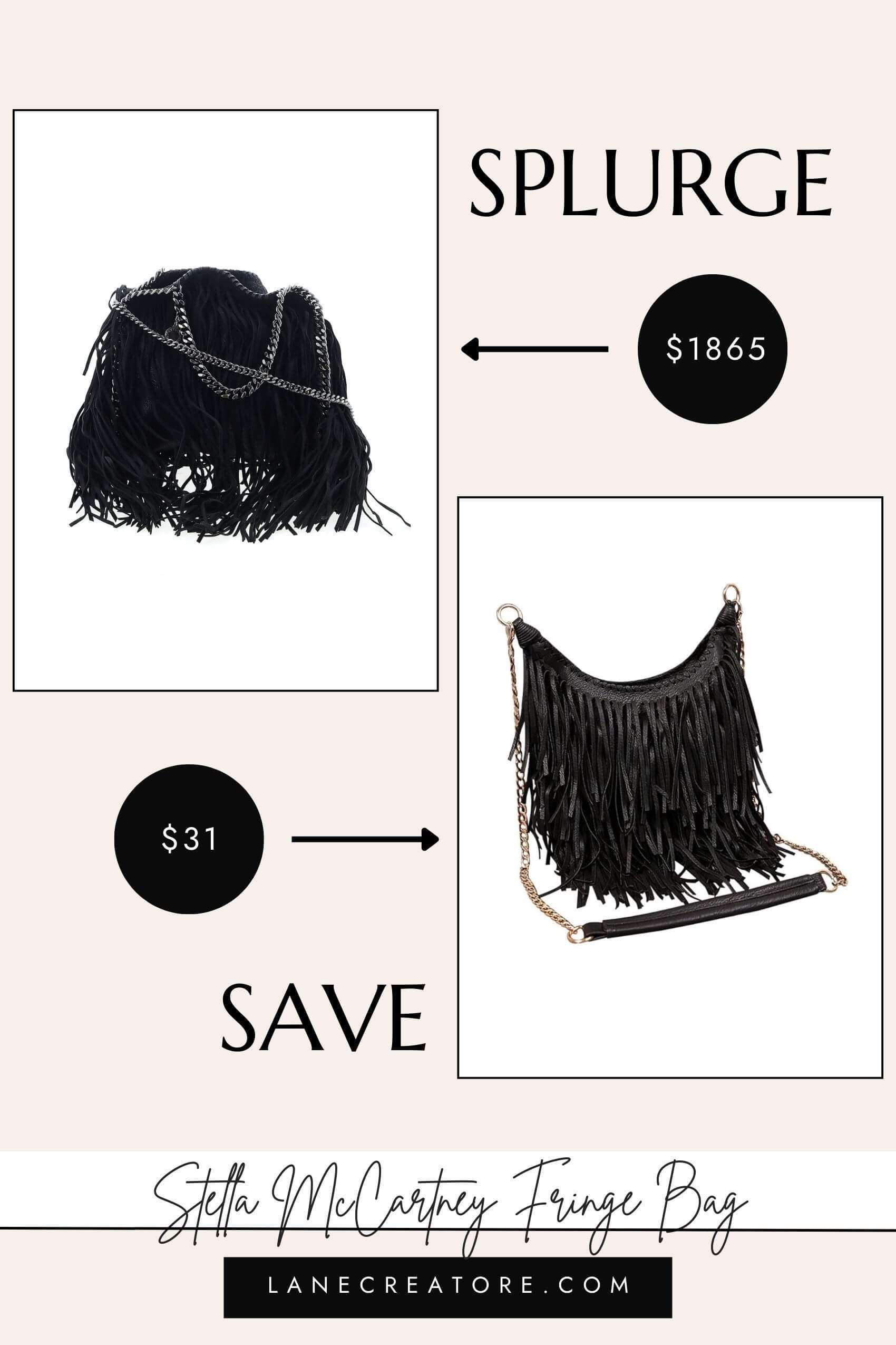 stella mccartney fringe bag dupe