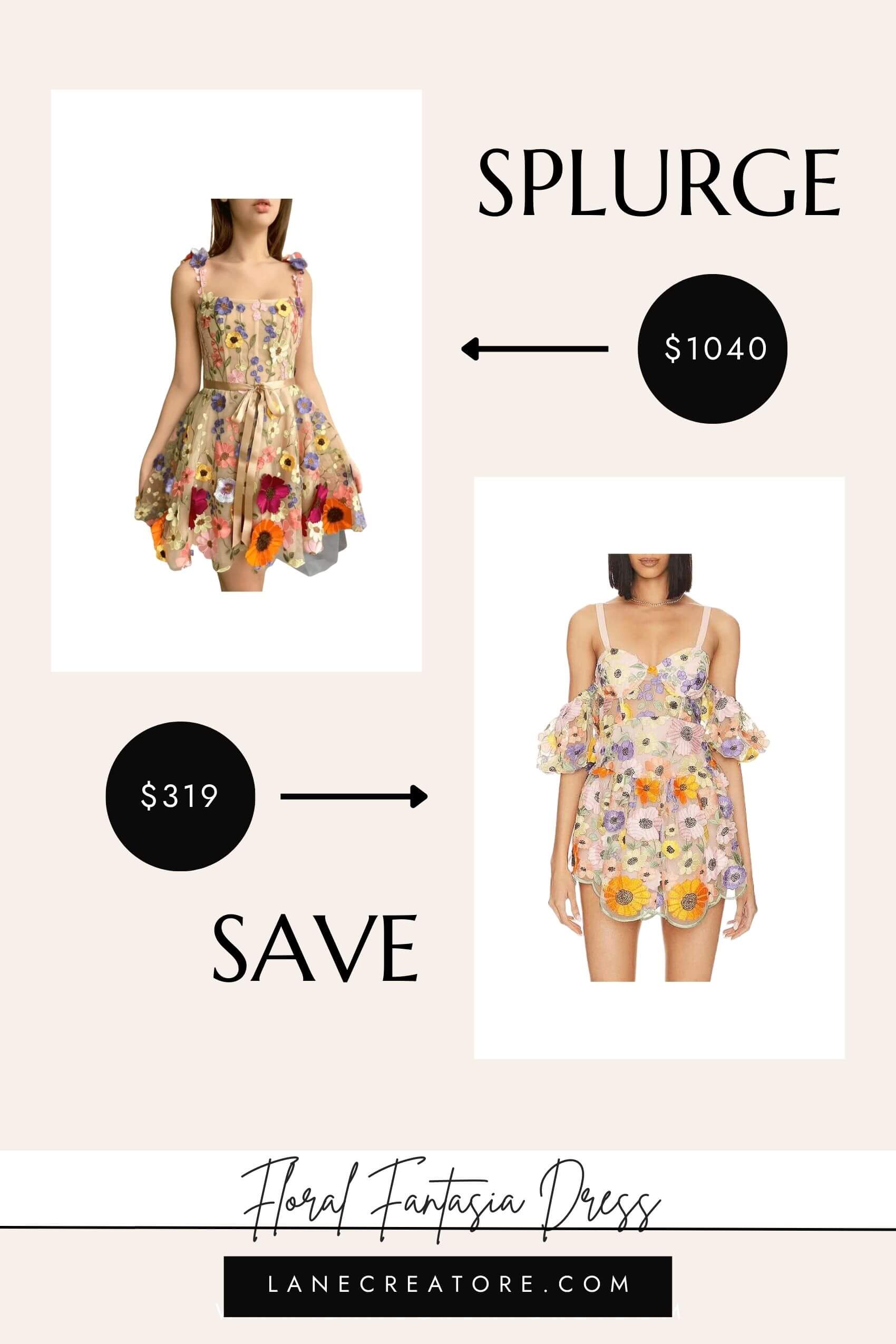 Teuta Matoshi flower dress dupe