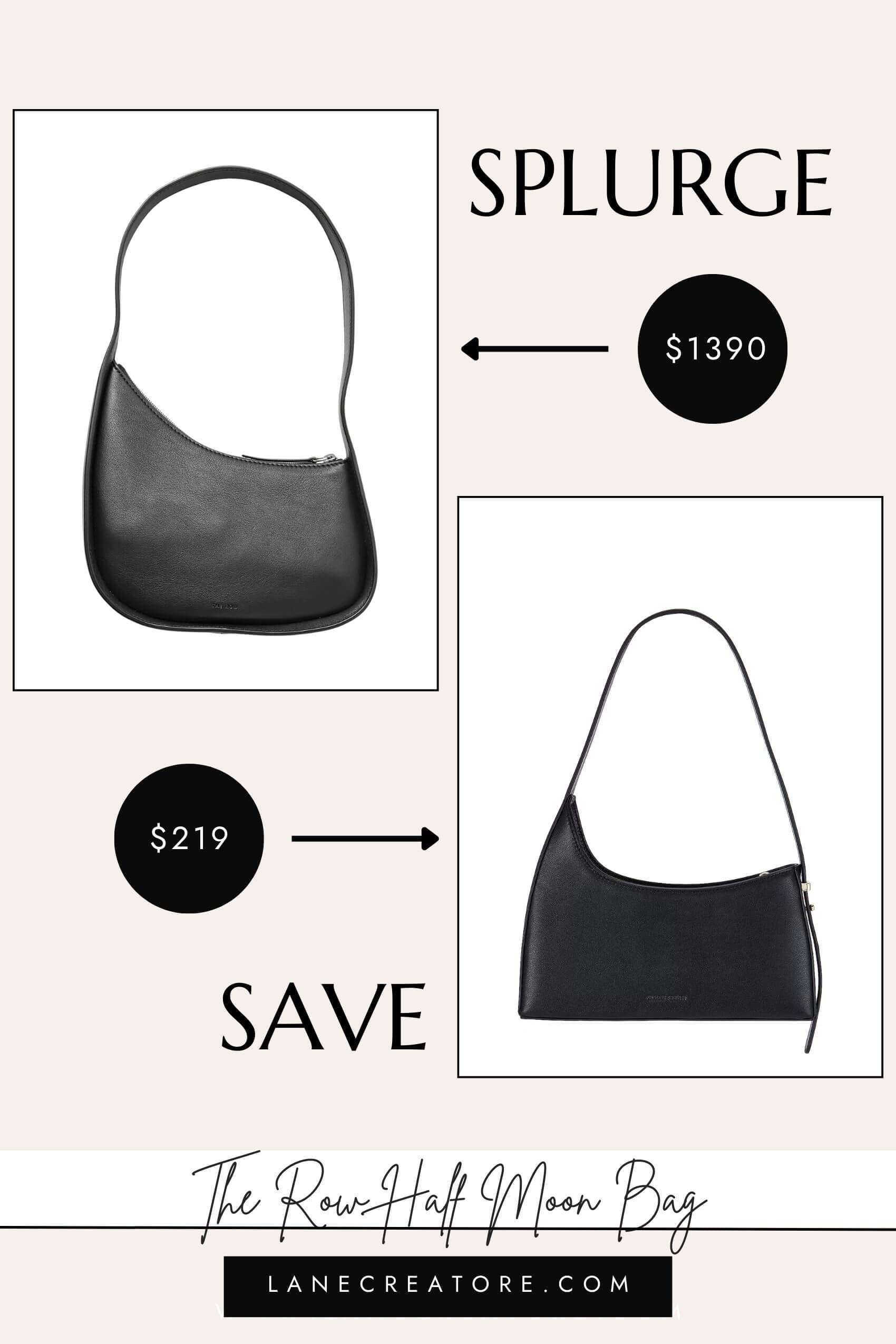 the row half moon bag dupe