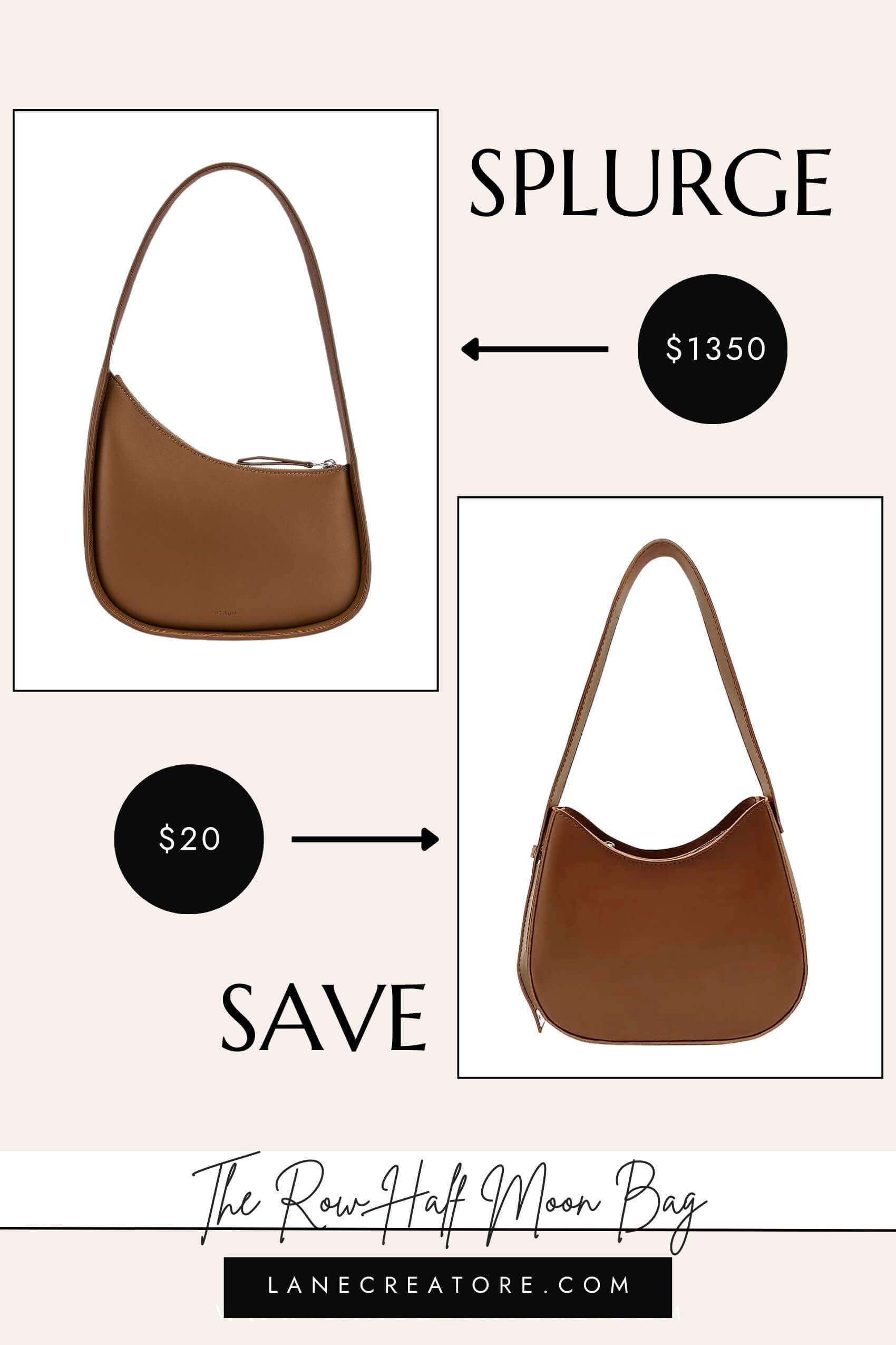 the row half moon bag dupe