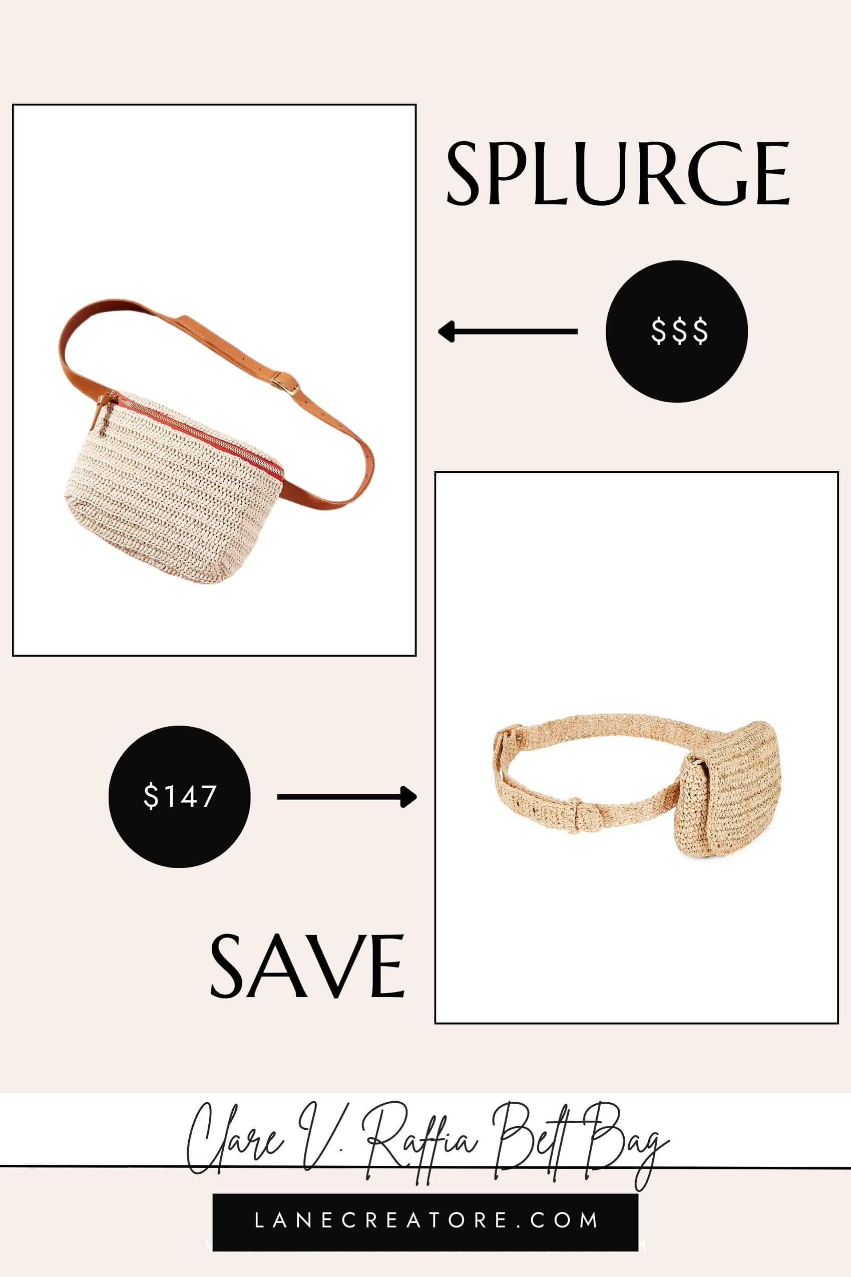 clare v belt bag dupe