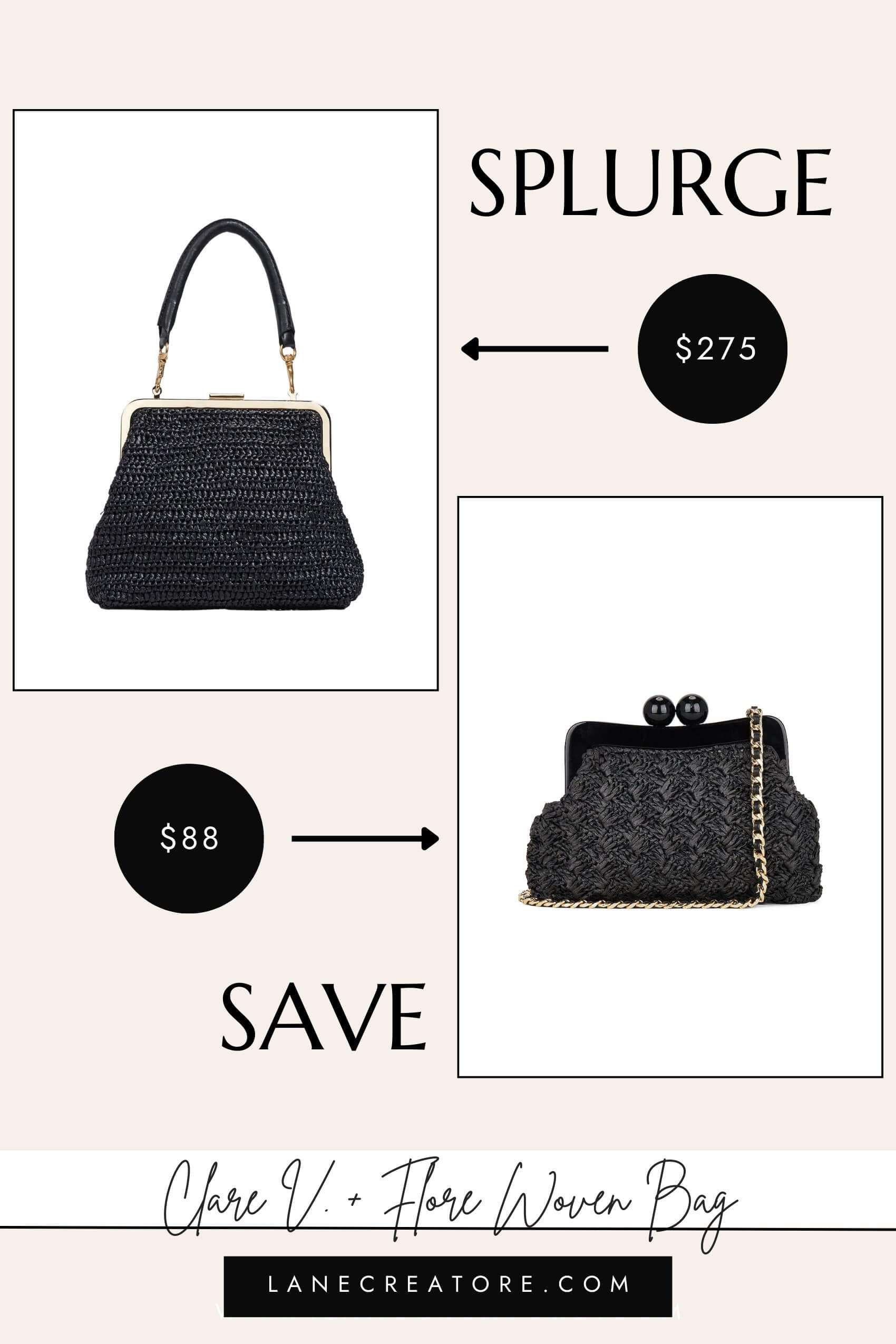clare v flore woven bag dupe