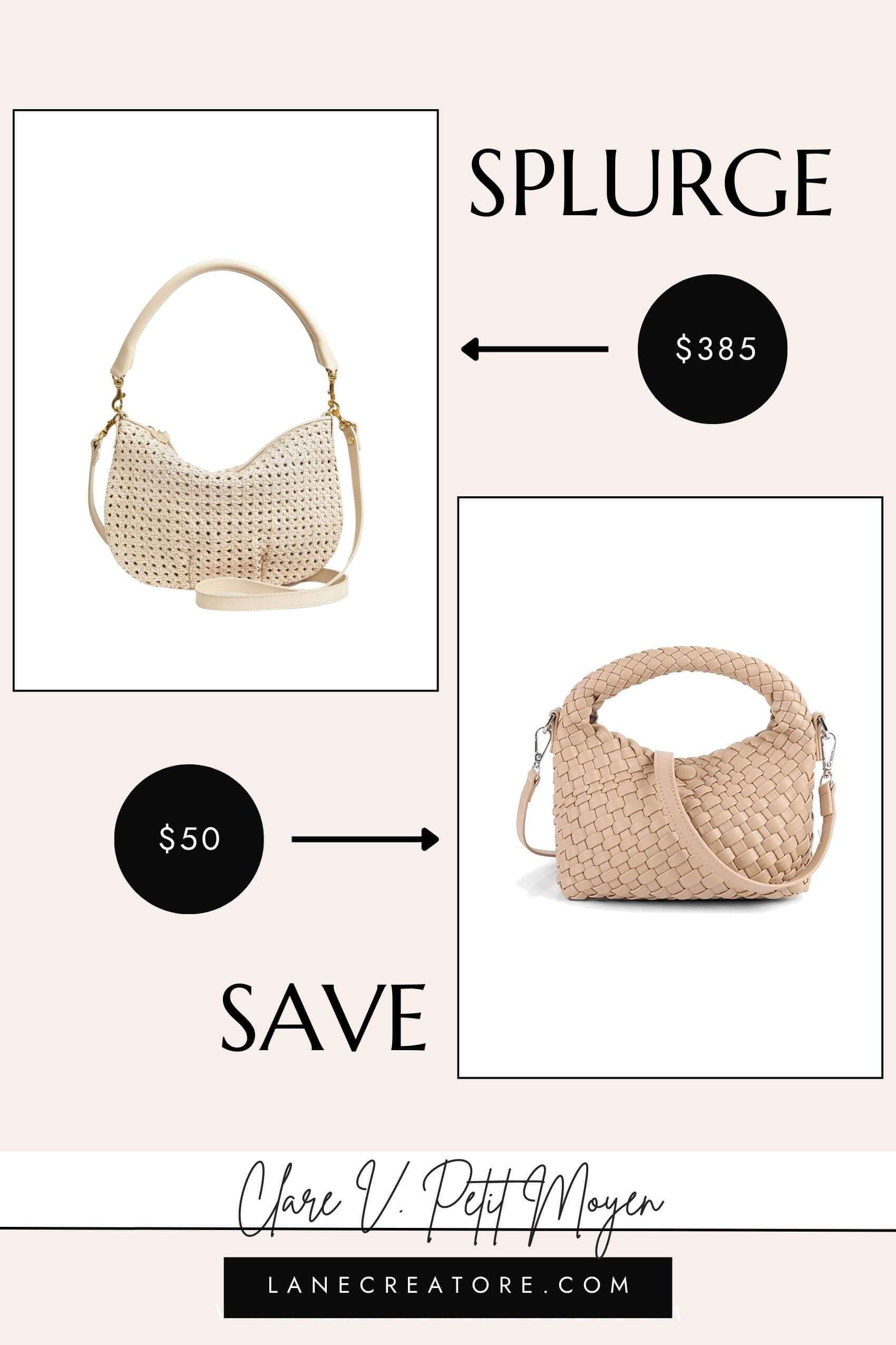 clare v woven bag dupe
