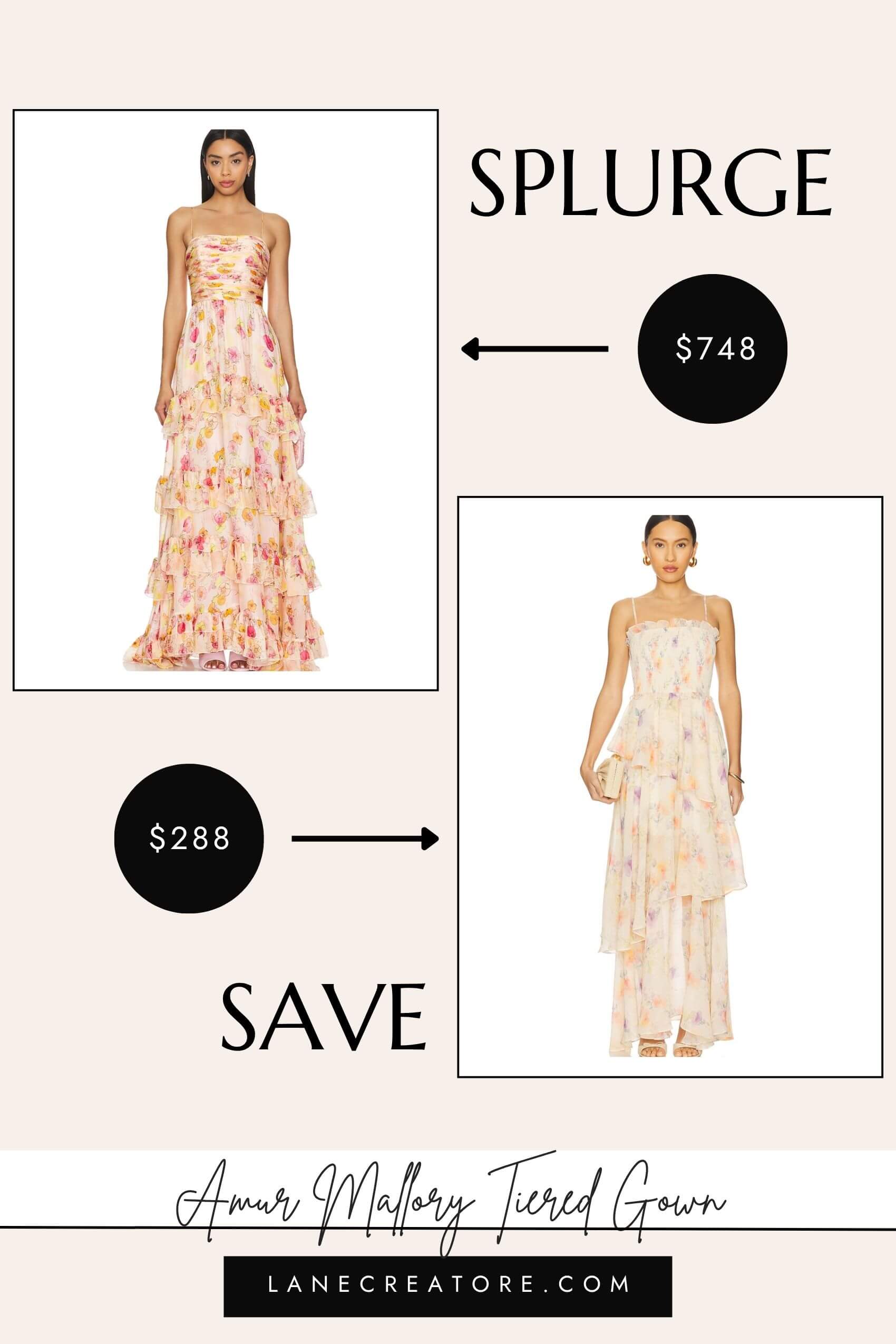 amur mallory tiered dress dupe