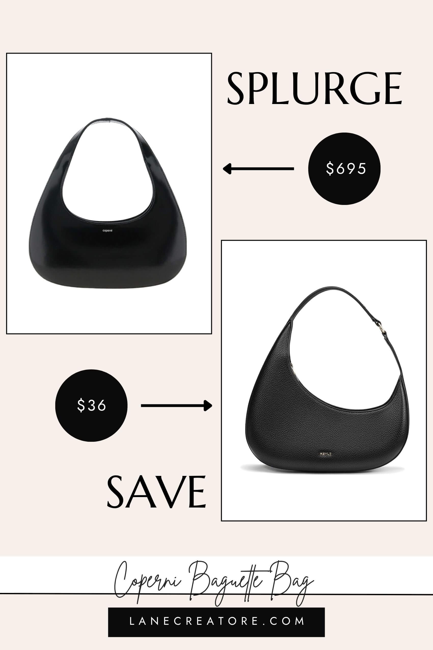 coperni black baguette bag dupe