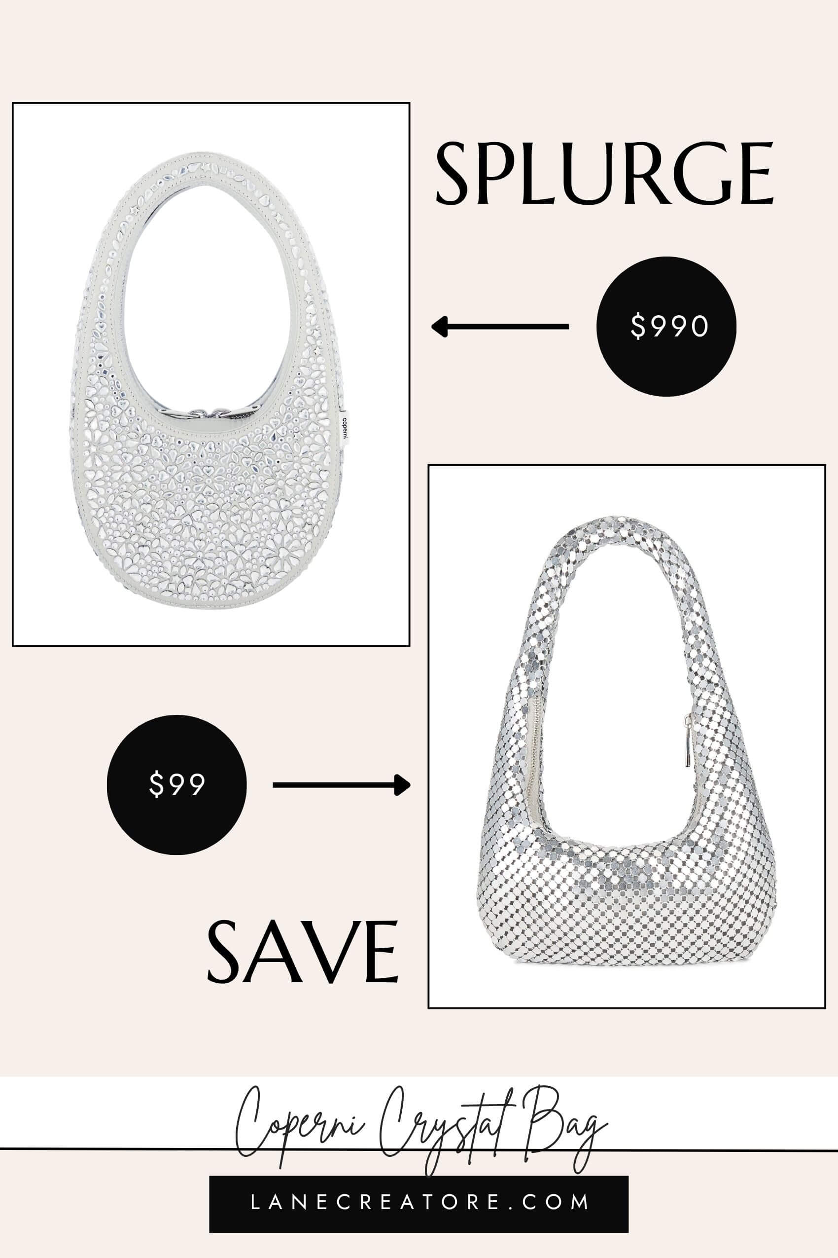 coperni crystal bag dupe