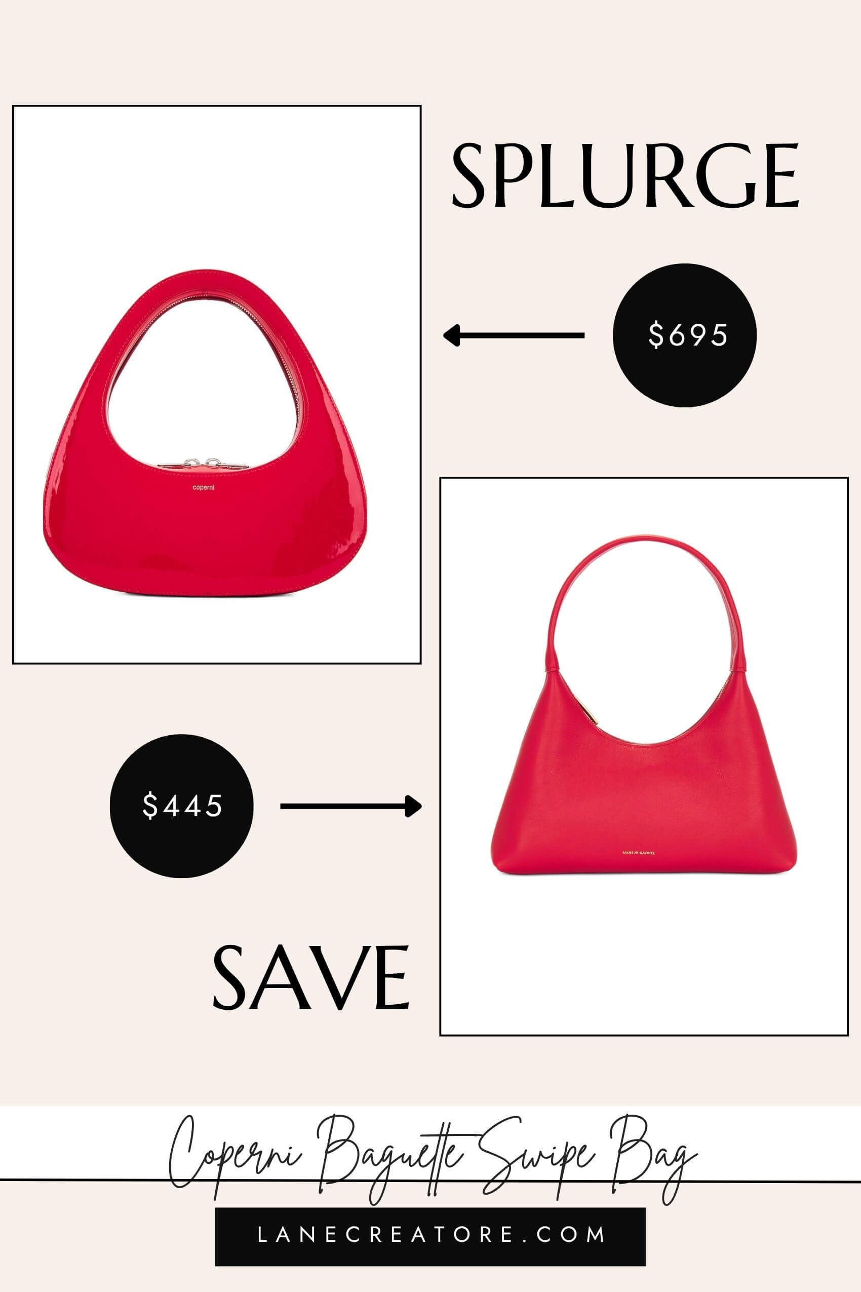 coperni red swipe bag dupe