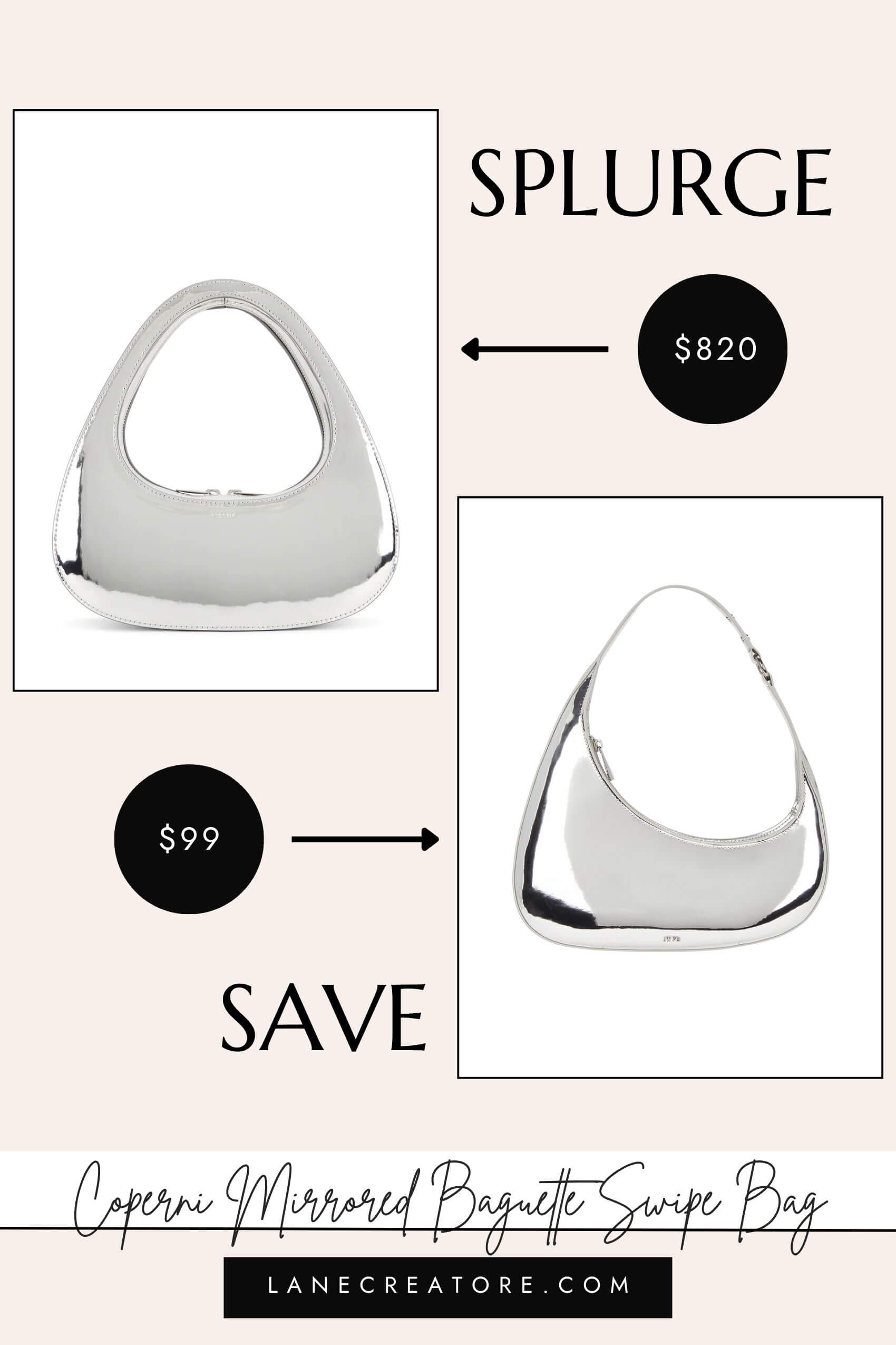 coperni silver mirrored bag dupe