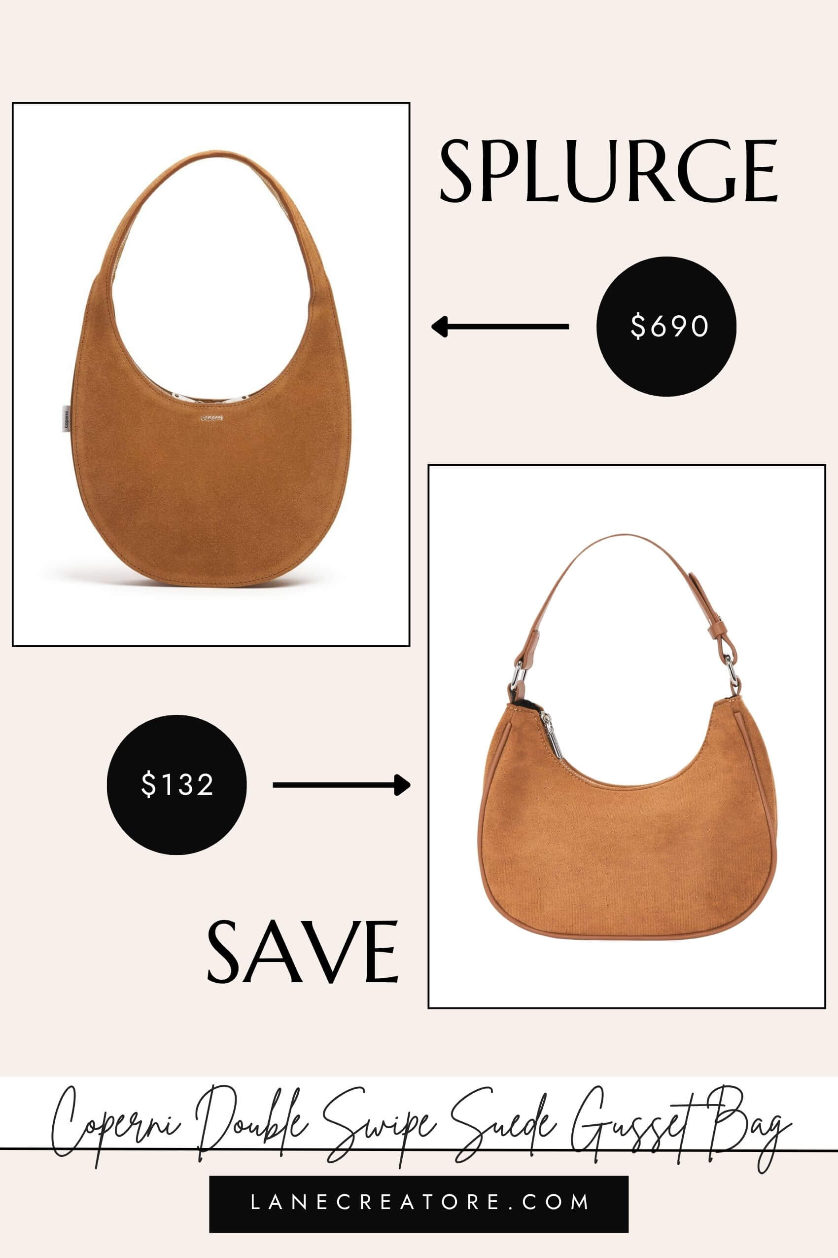 coperni suede swipe bag dupe