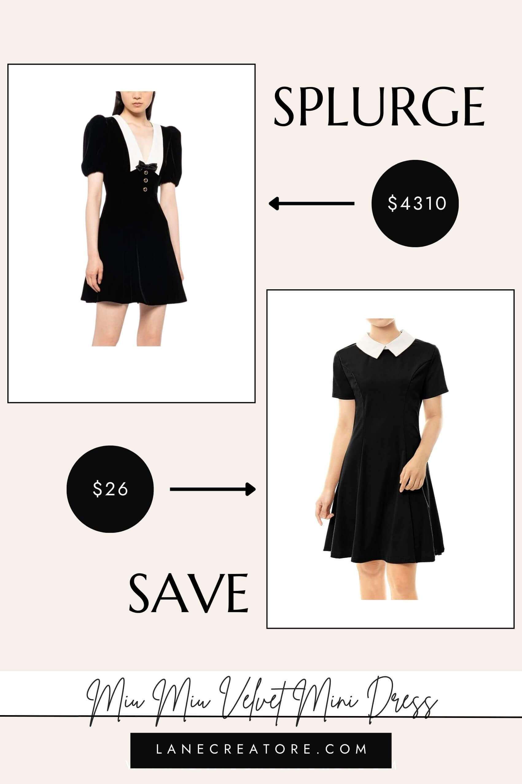 miu miu velvet dress dupe