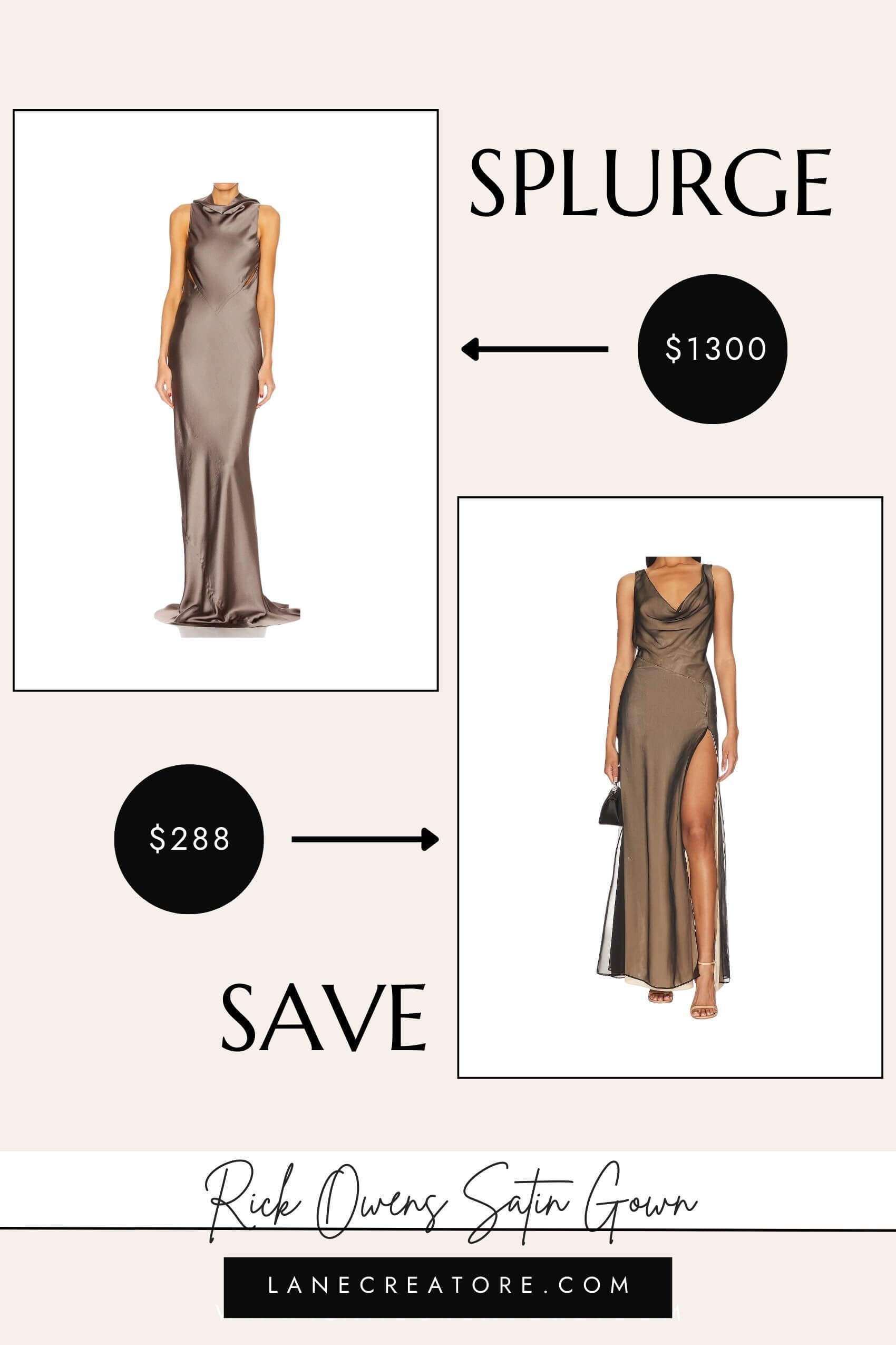 rick owens brown dress dupe