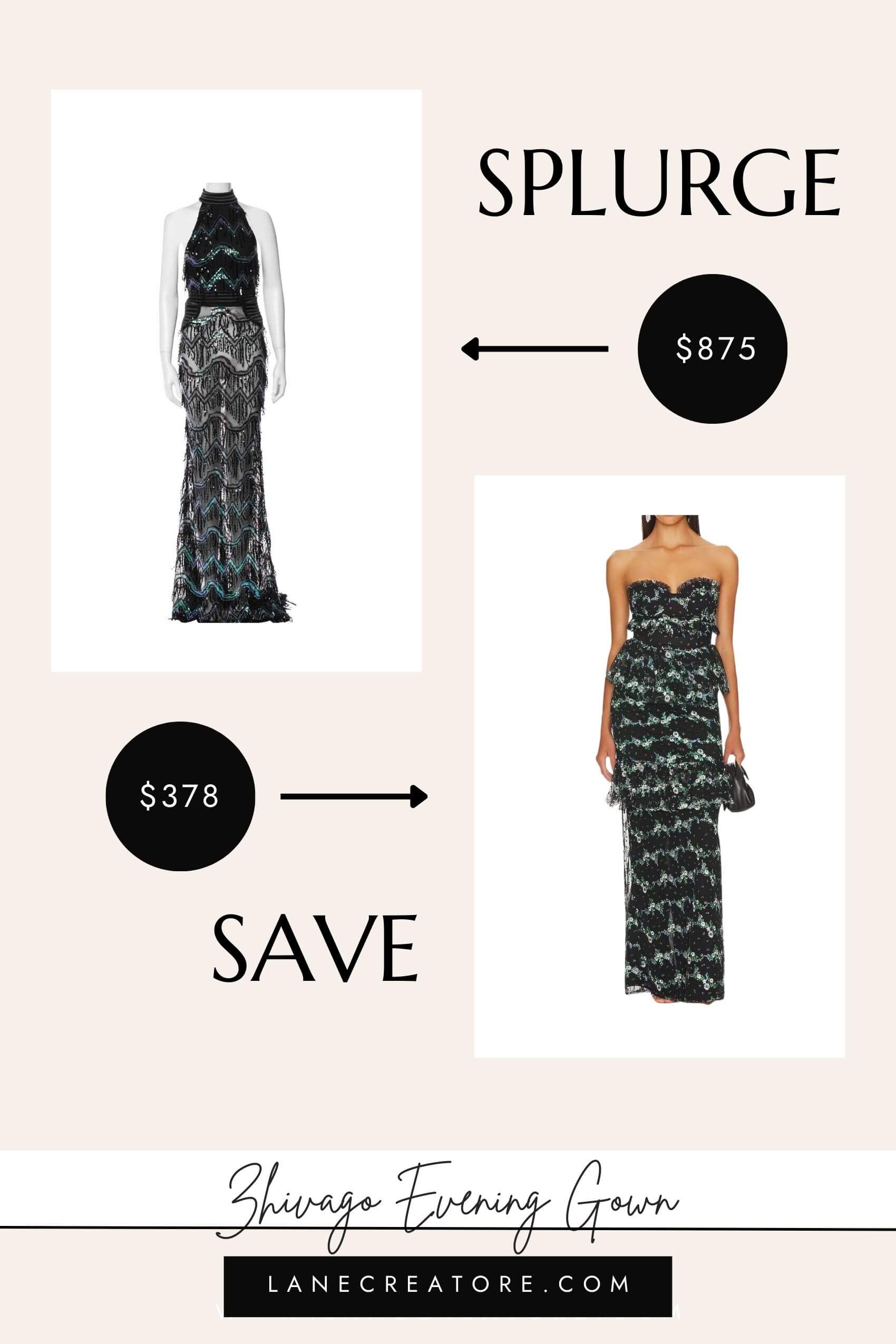 zhivago evening gown dupe