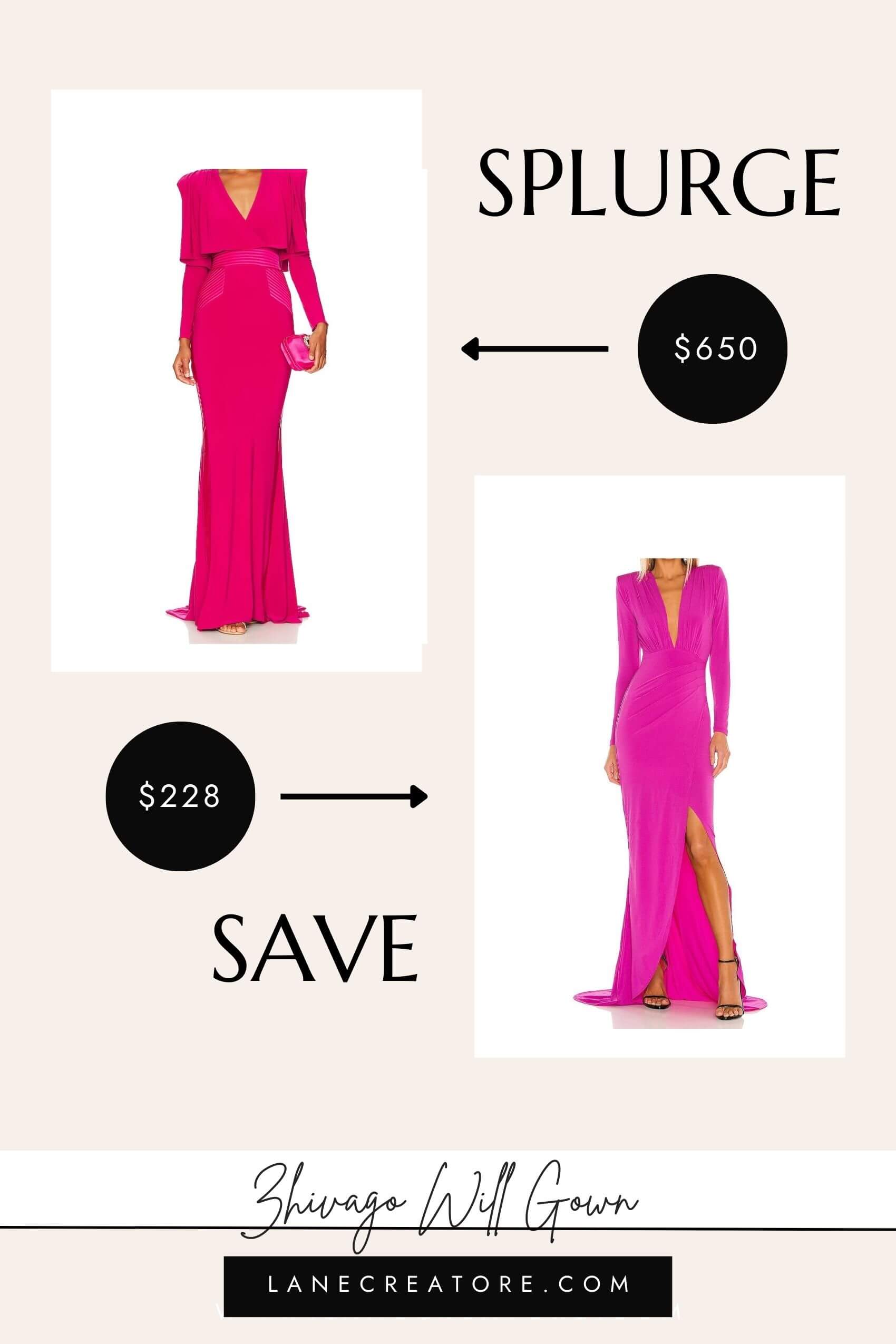 zhivago pink dress dupe