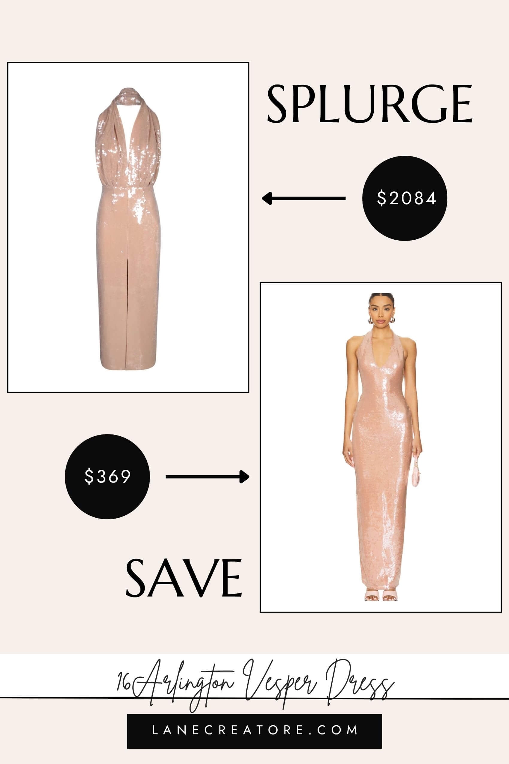 16arlington vesper halter dress dupe
