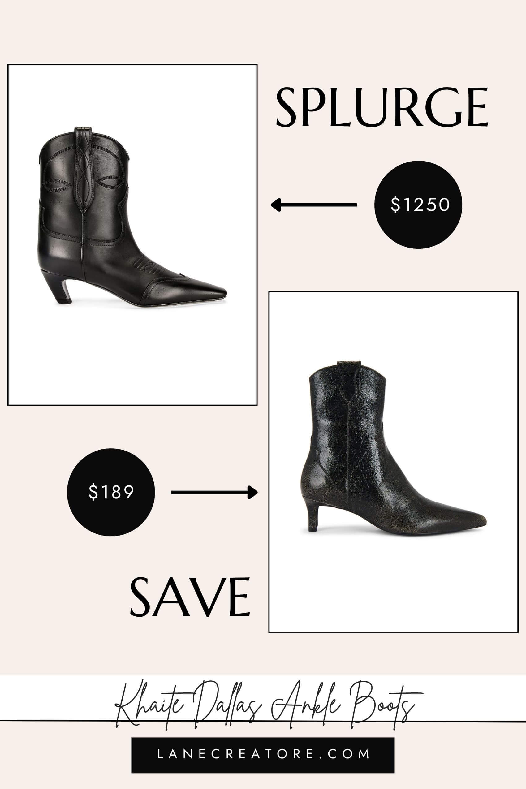 khaite dallas ankle boots dupe