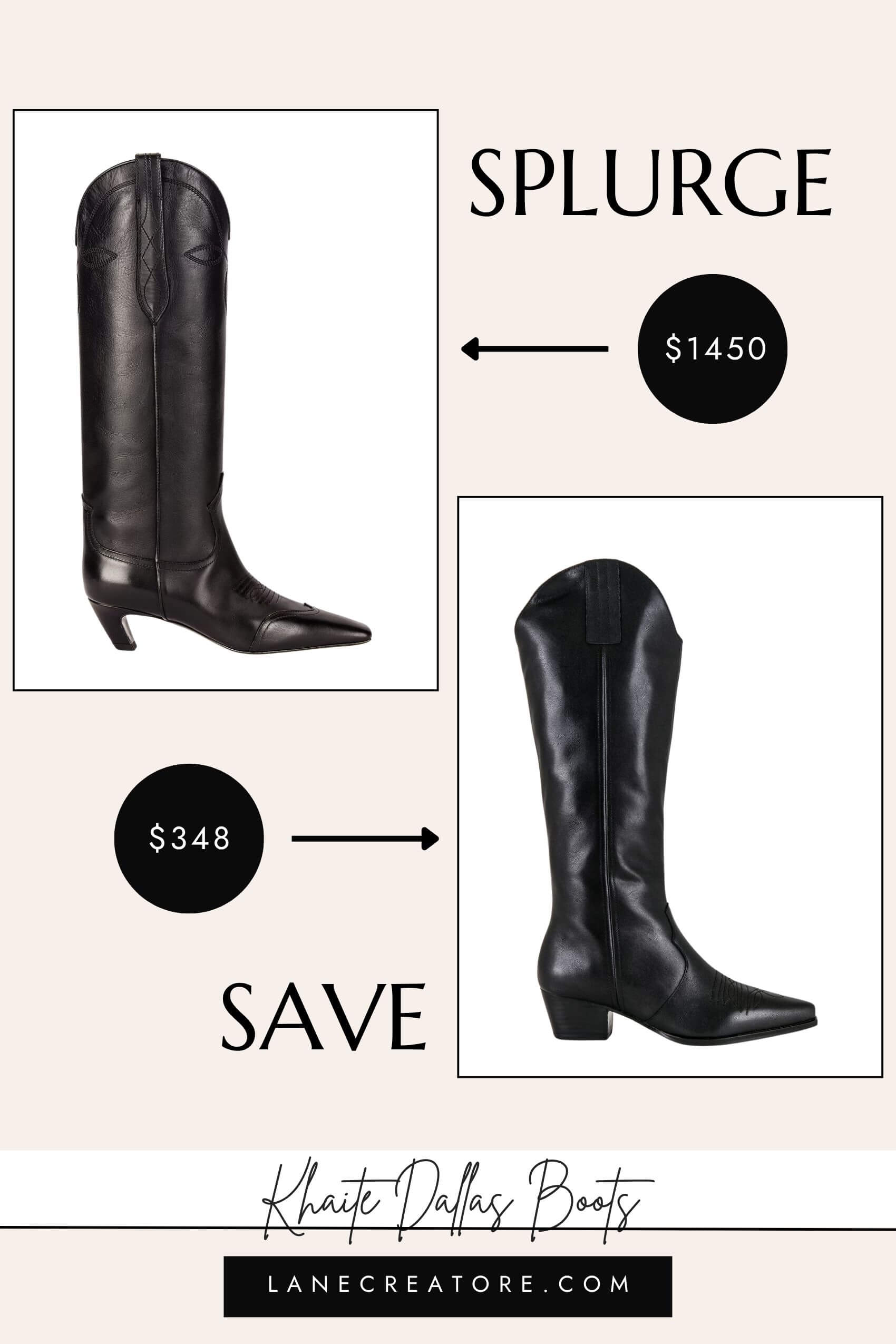 khaite dallas boots dupe