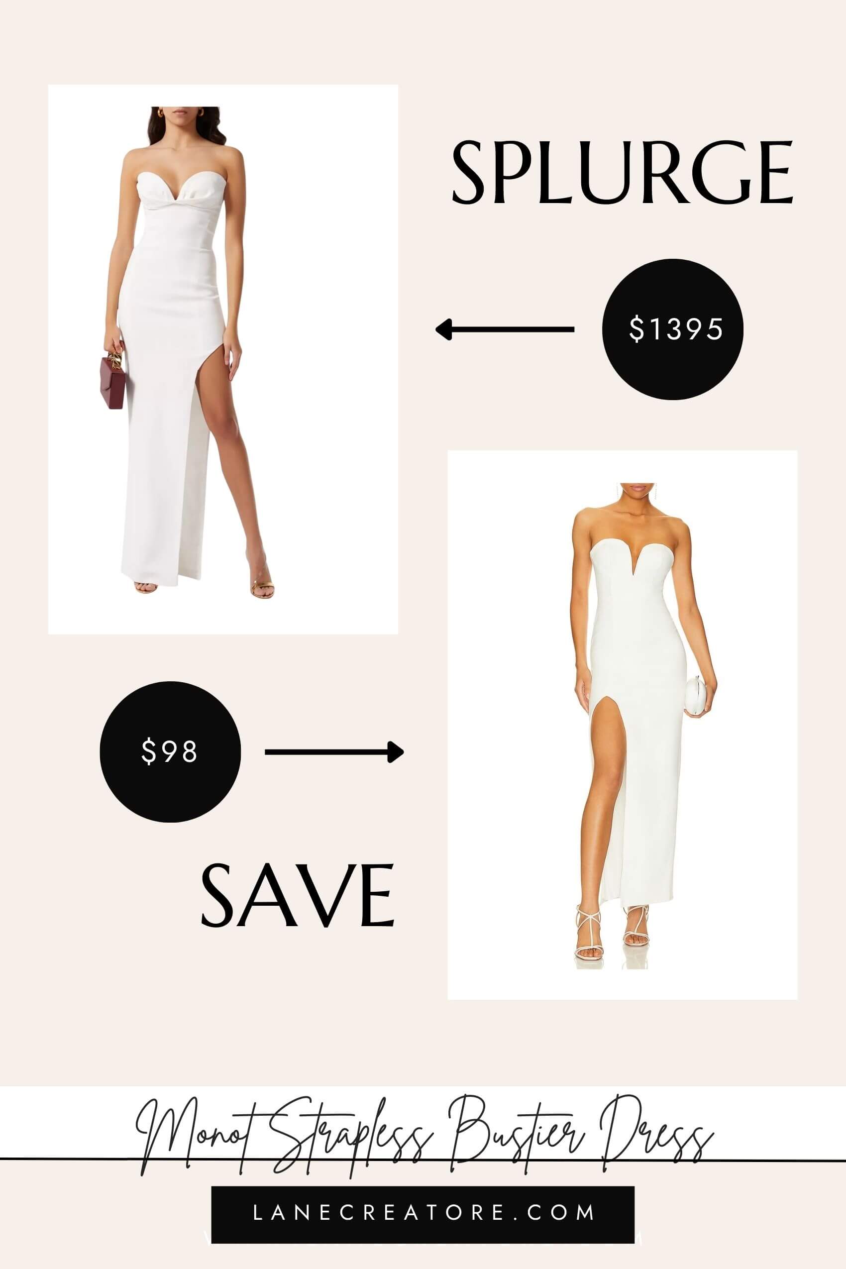 monot bustier gown dupe