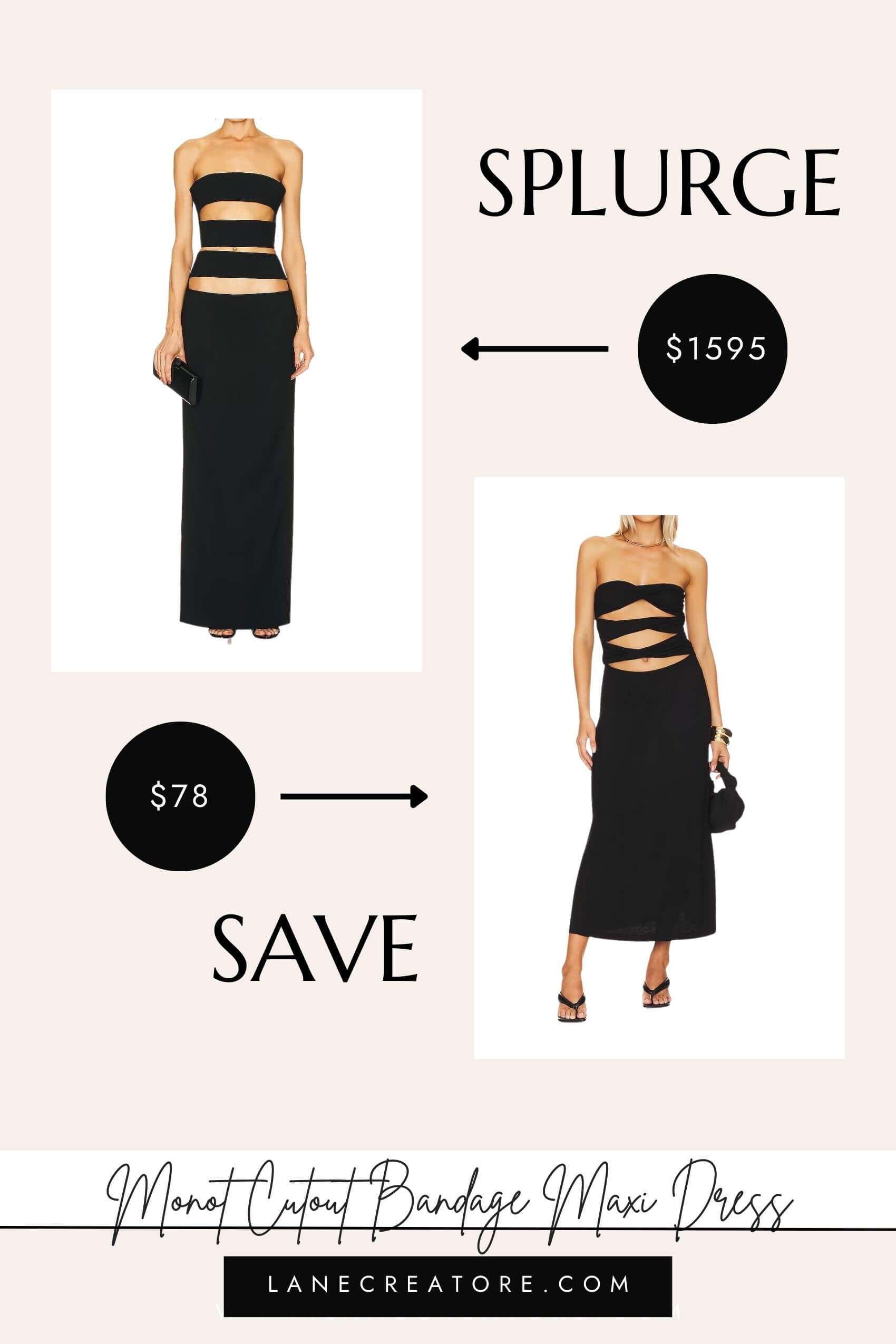 monot cut out dress dupe