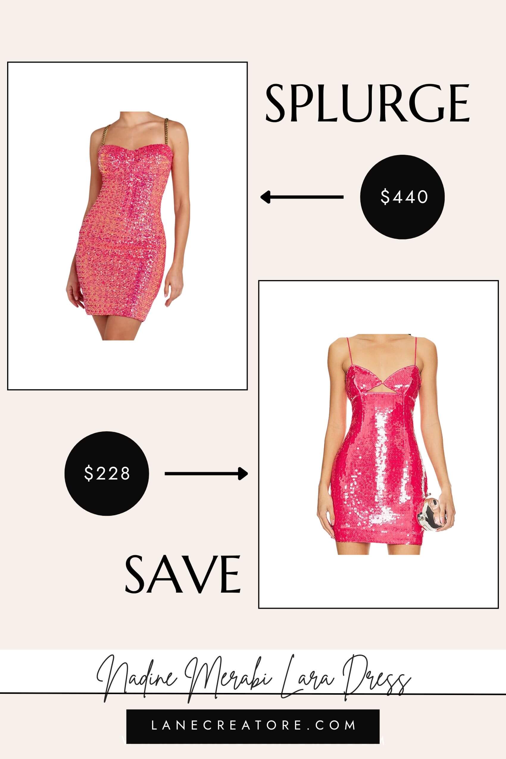 nadine merabi pink dress dupe