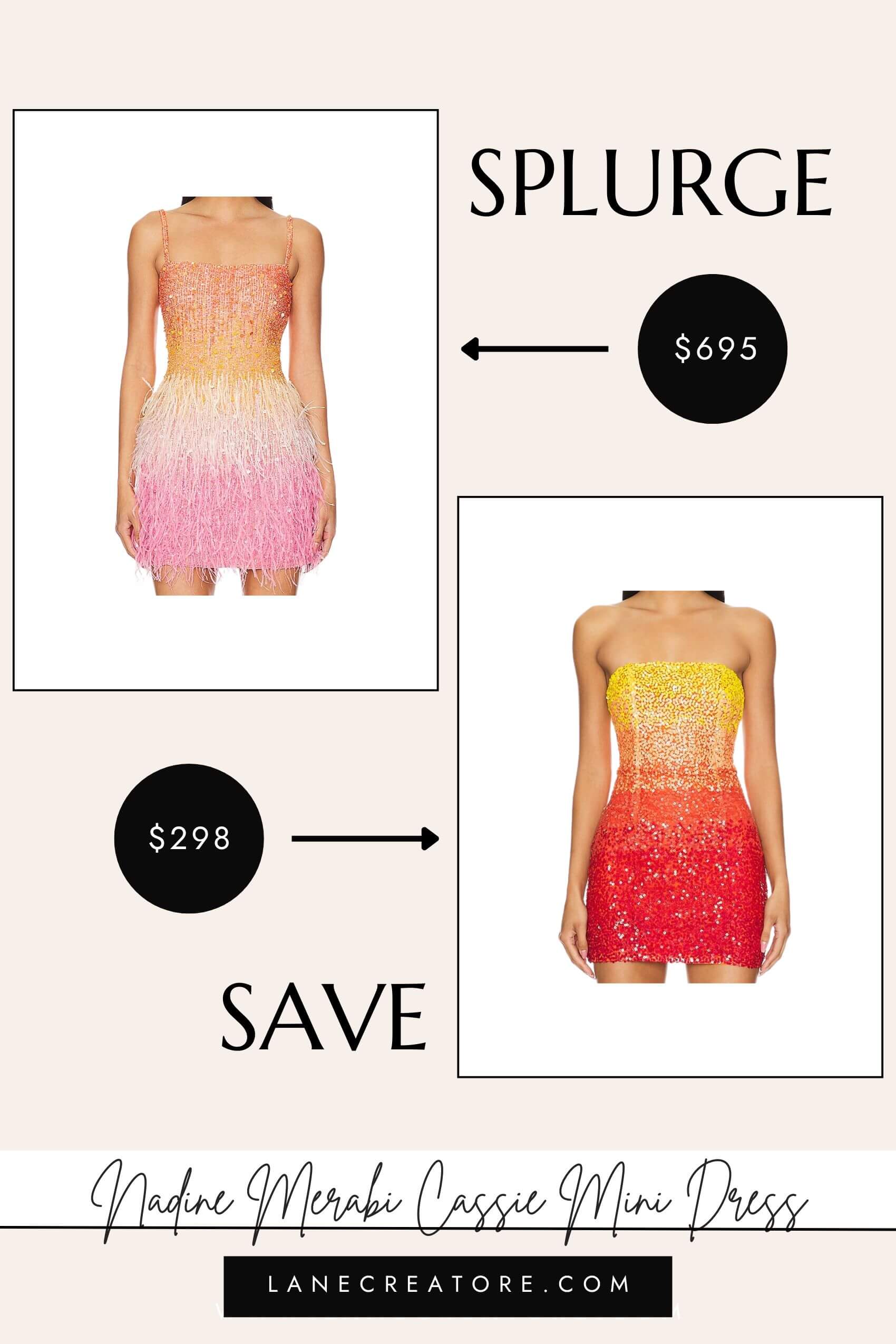 nadine merabi sunset dress dupe