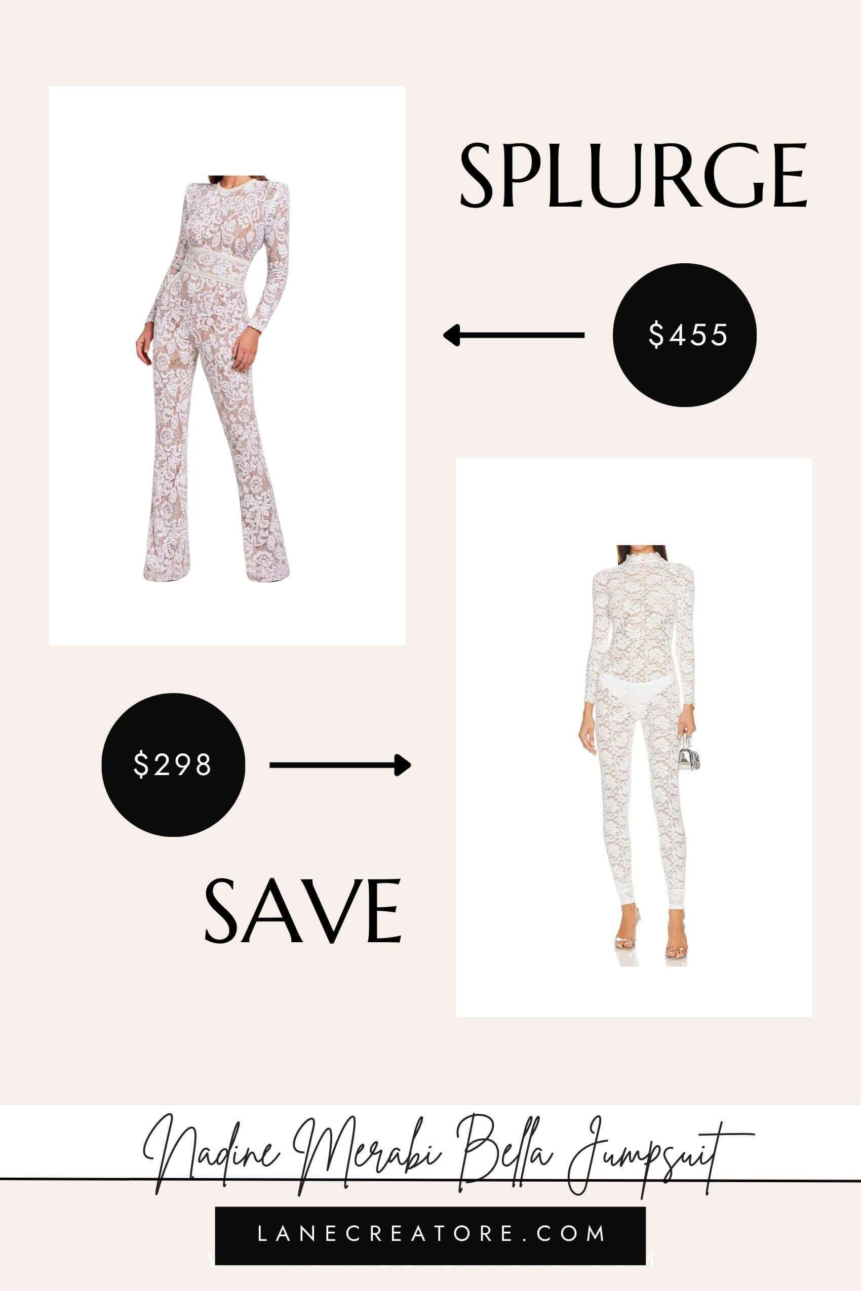 nadine merabi white jumpsuit dupe