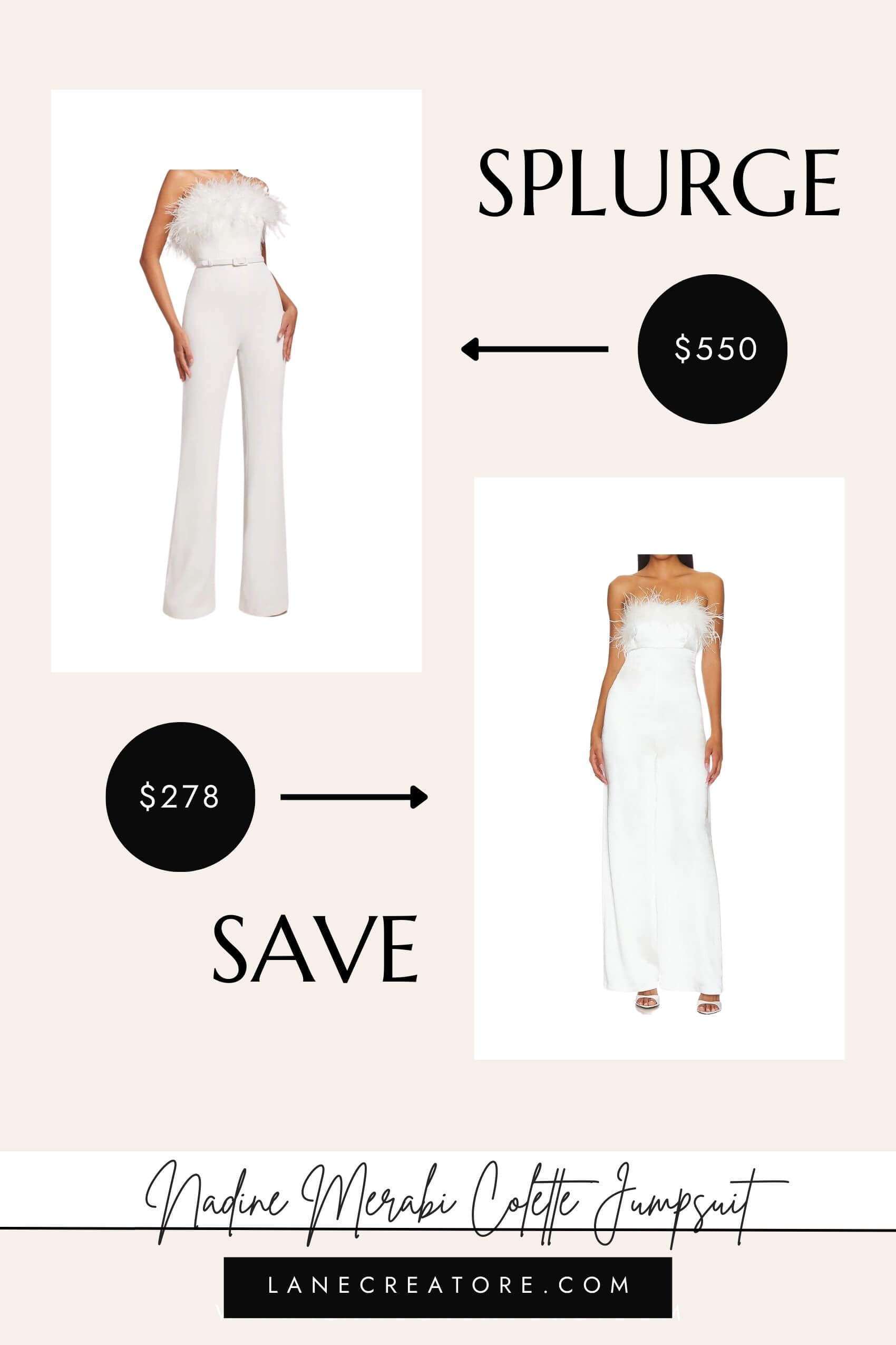 nadine merabi white jumpsuit dupe
