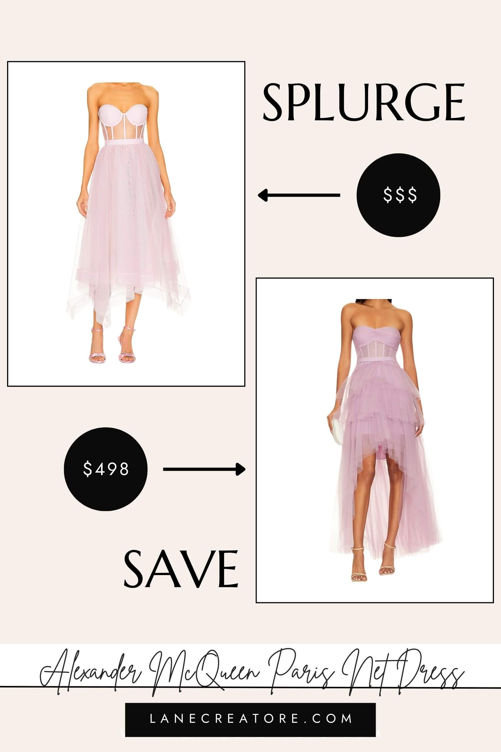 alexander mcqueen paris net dress dupe
