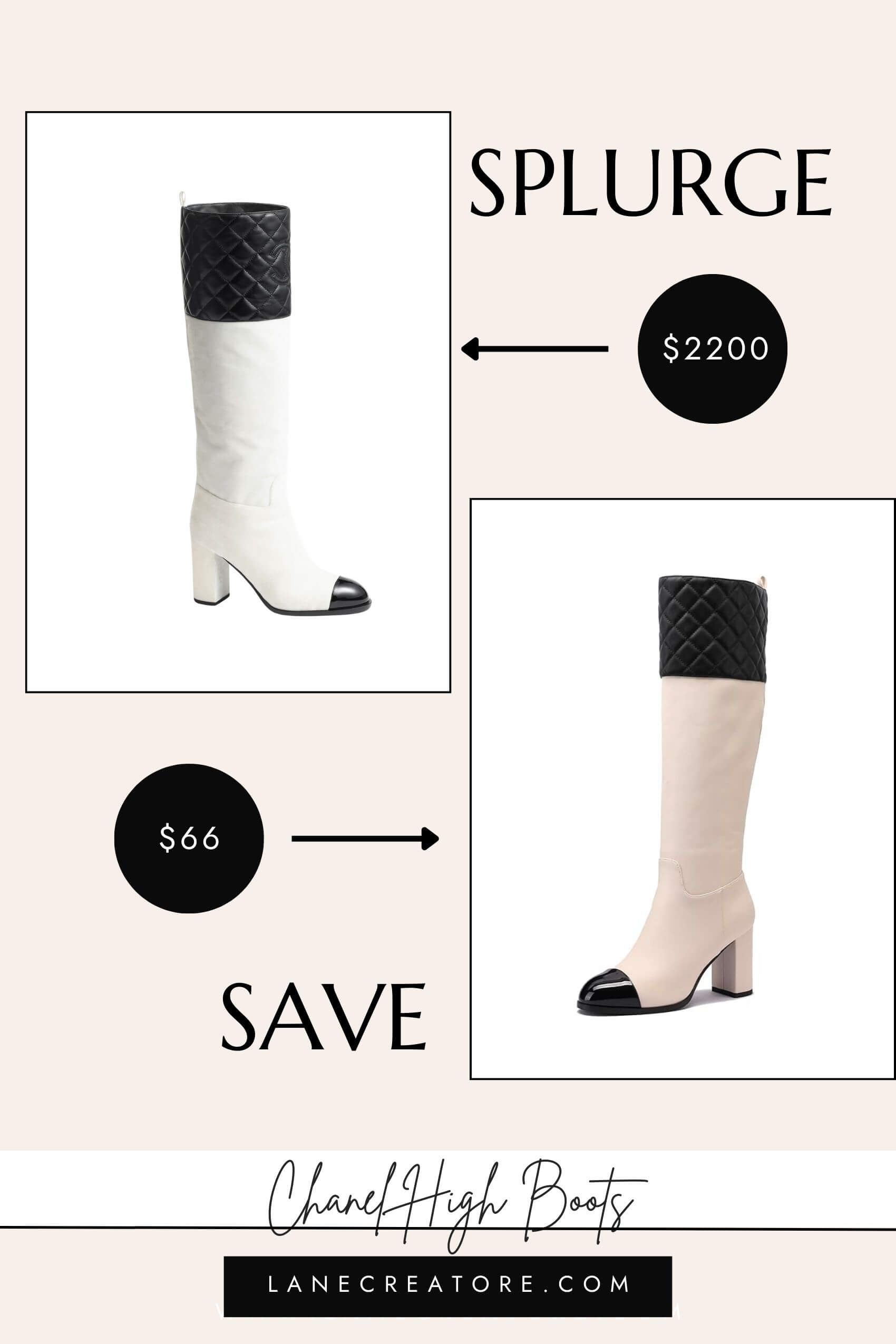 chanel high boots dupe