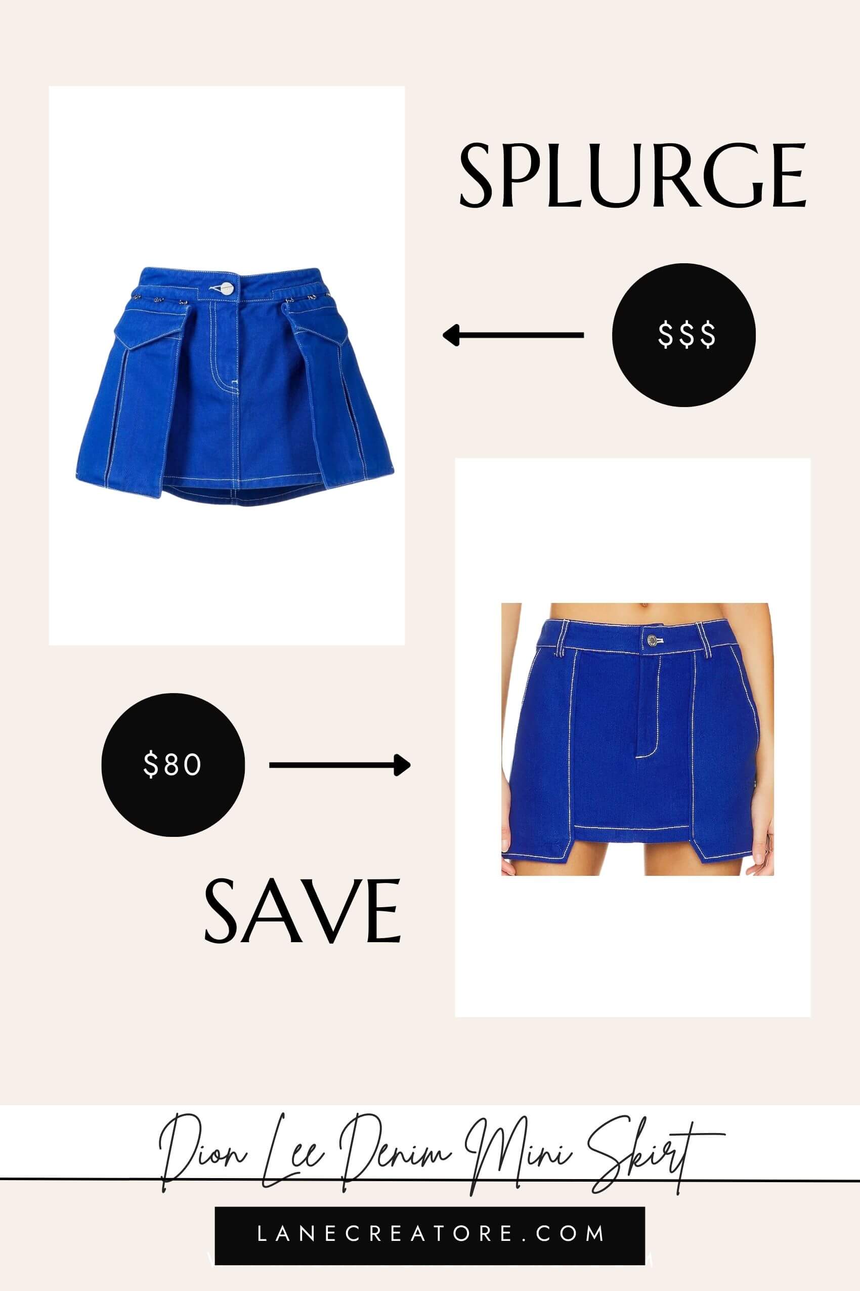 dion lee denim skirt dupe