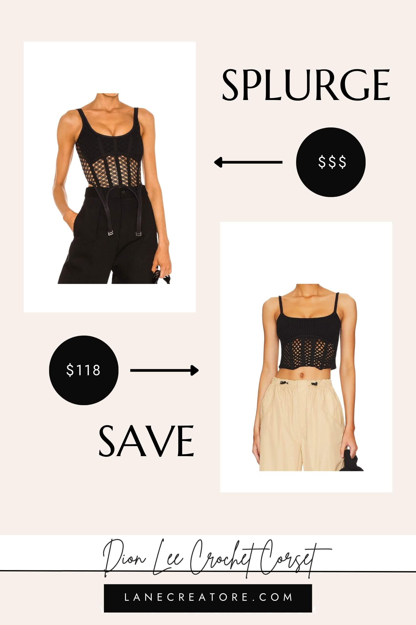 dion lee crochet corset dupe