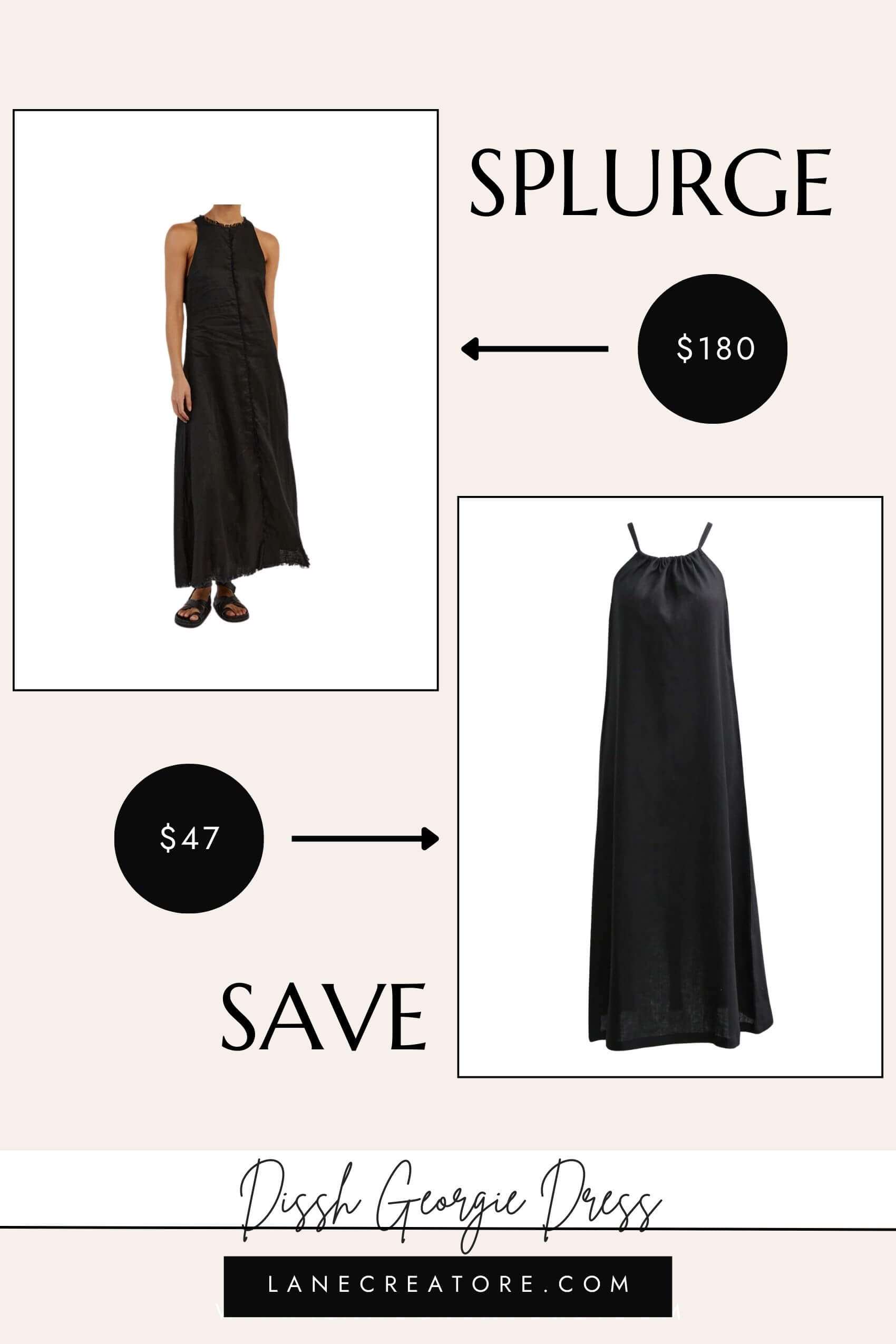 dissh black linen dress dupe