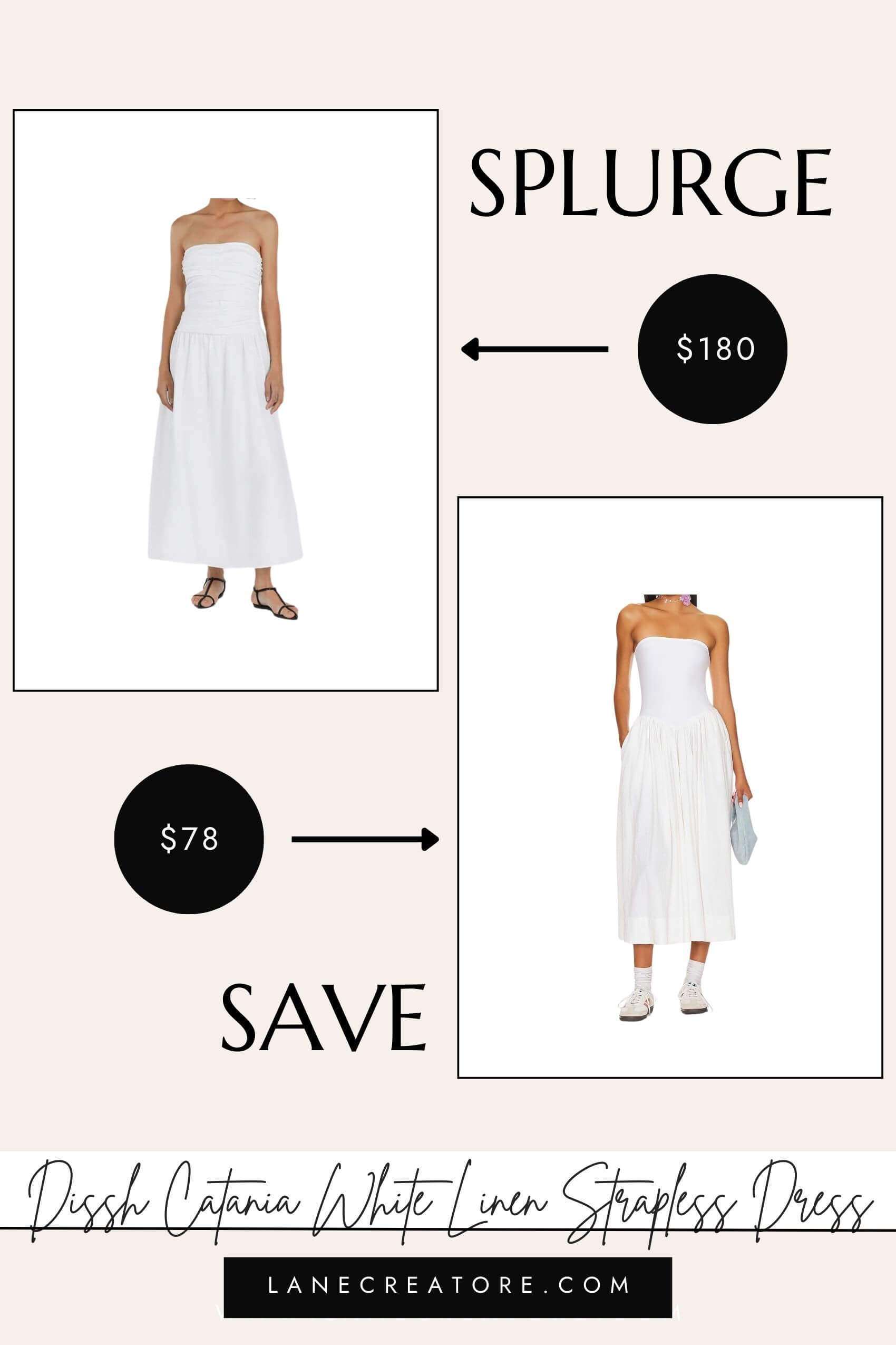 dissh white linen dress dupe