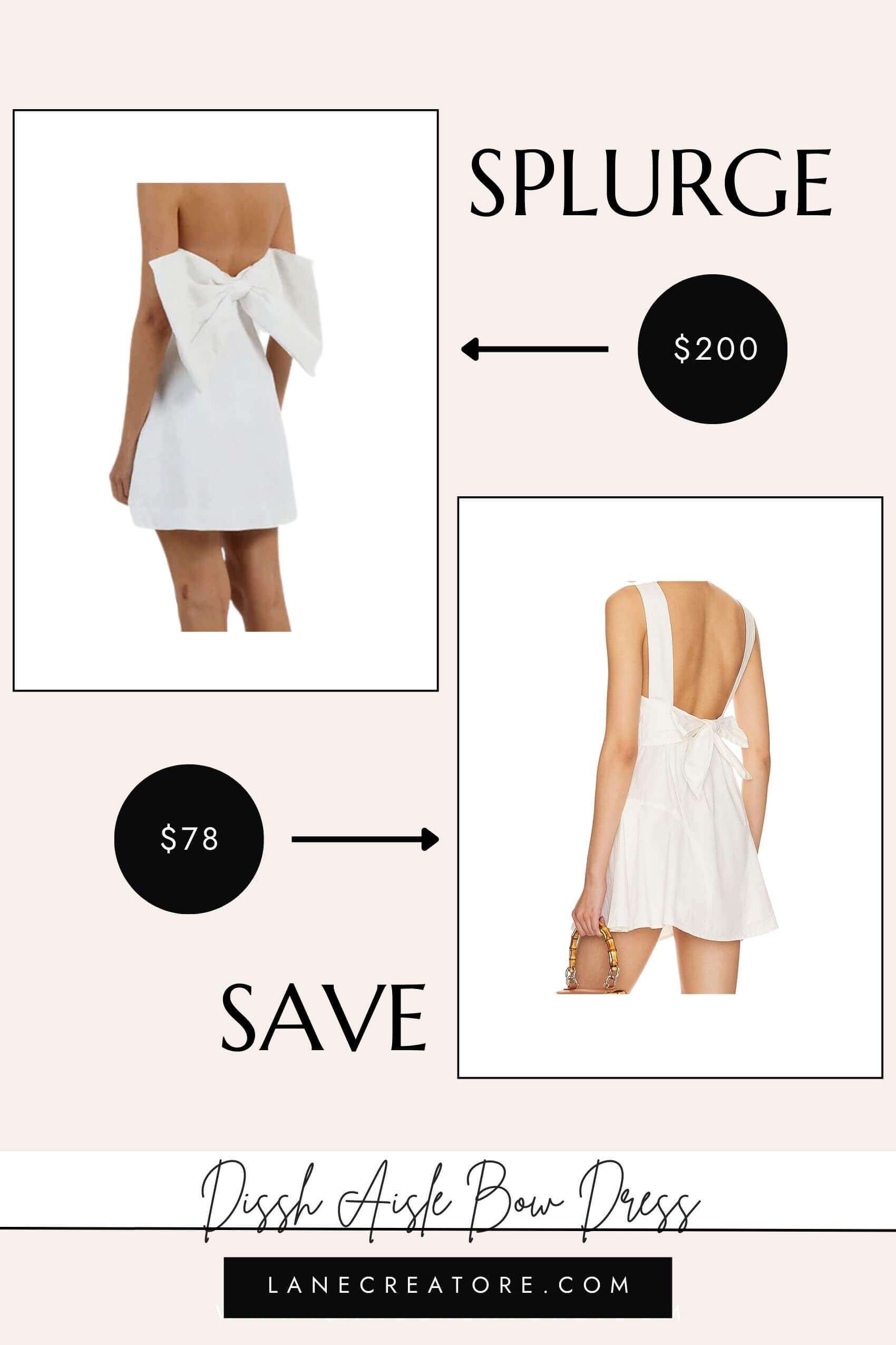 dissh bow dress dupe