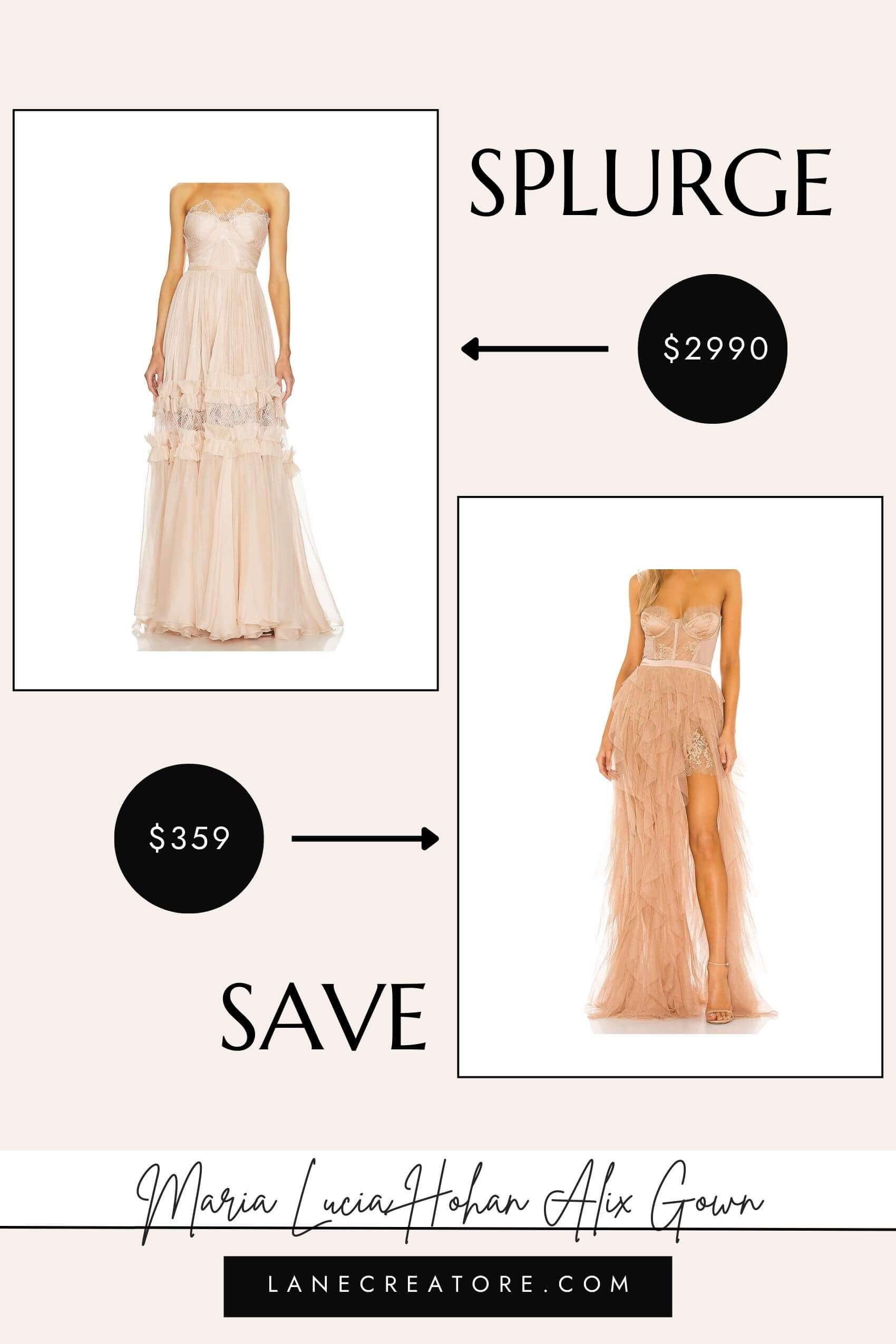 maria lucia hohan pink strapless gown dupe