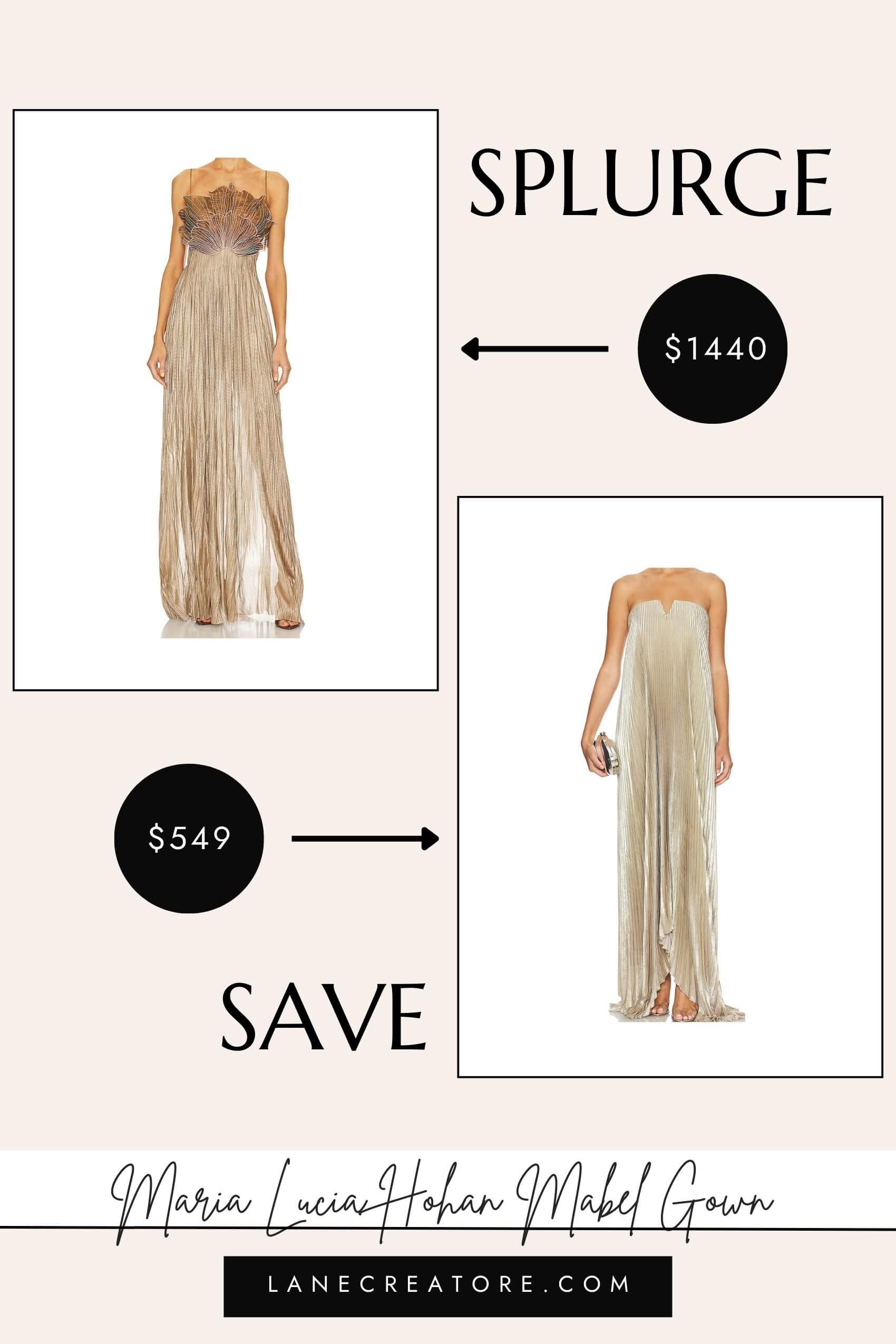 maria lucia hohan gold mabel gown dupe