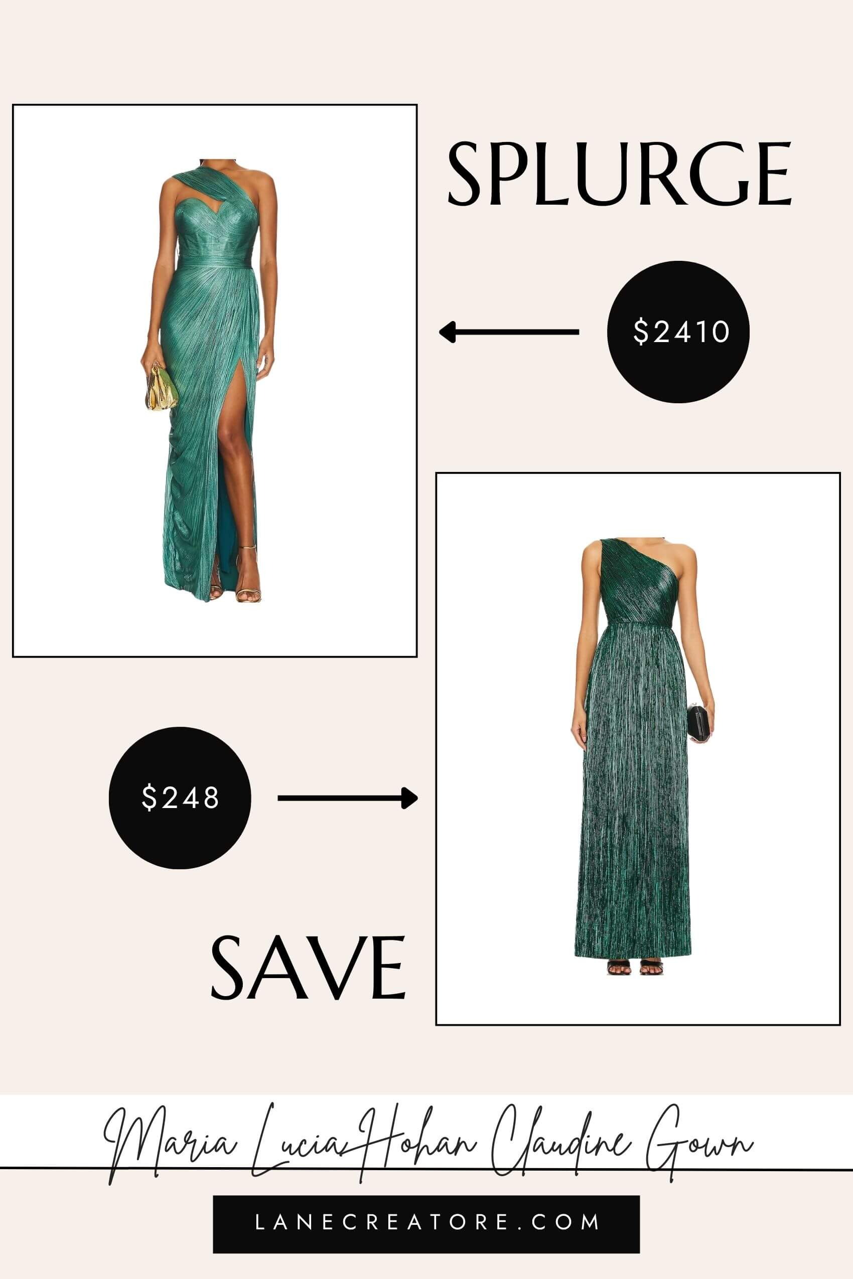 maria lucia hohan green one shoulder dress dupe