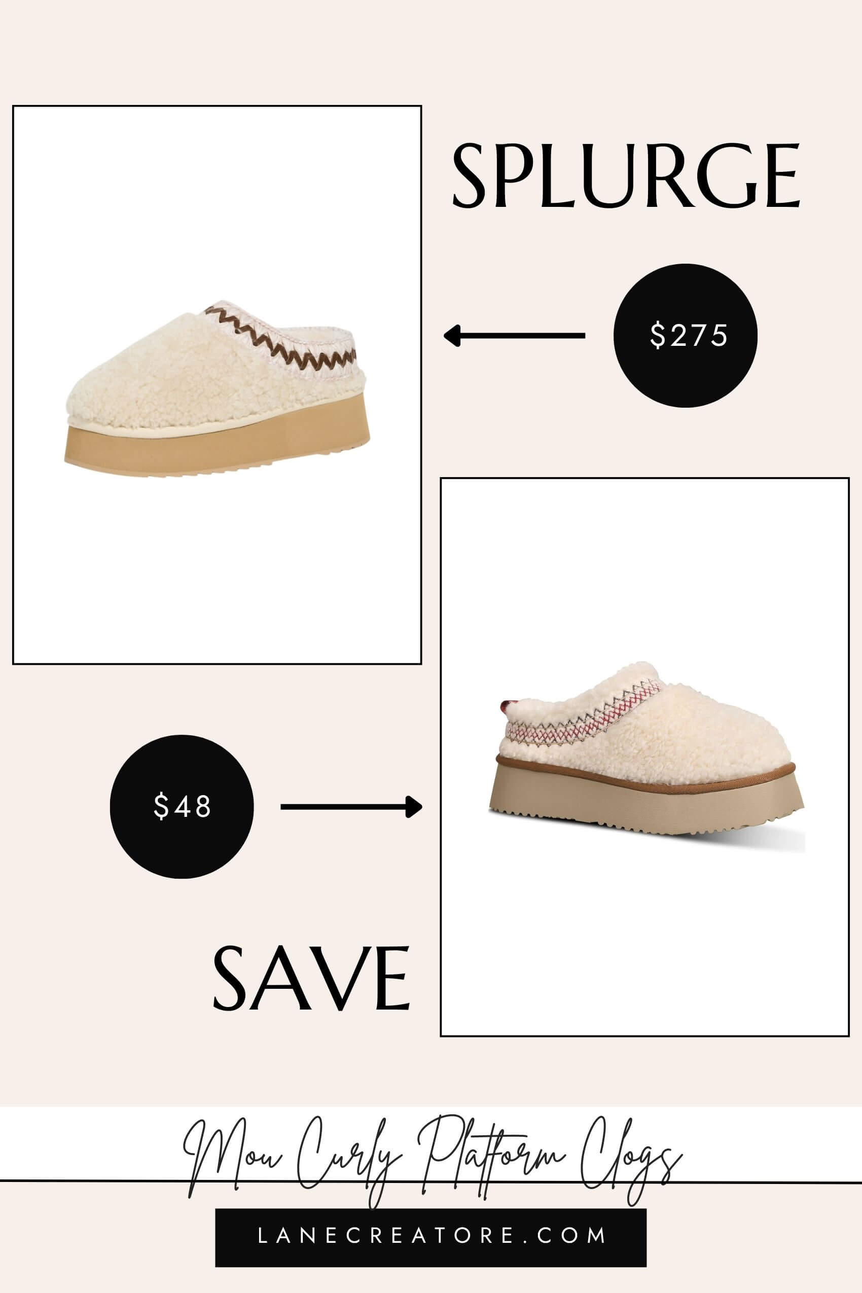 mou curly platform clogs dupe