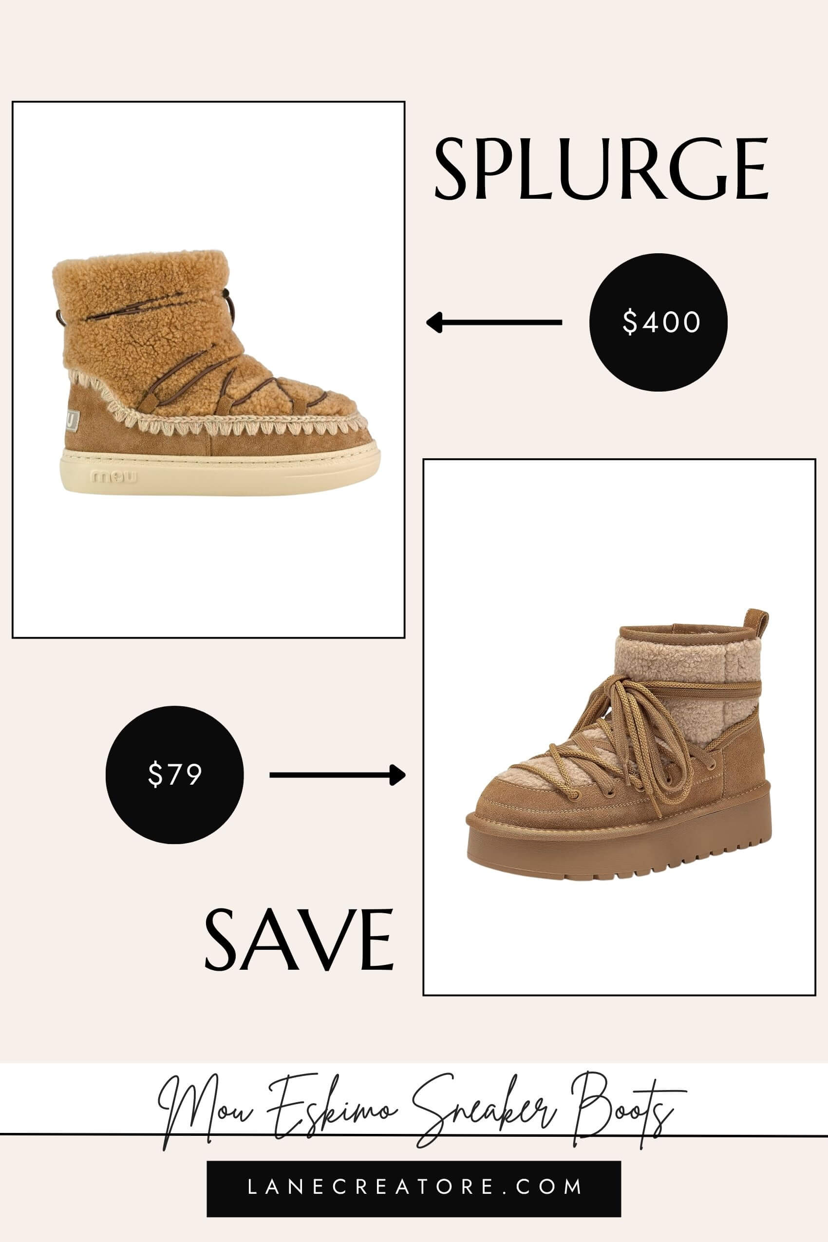 mou eskimo sneaker boots dupe