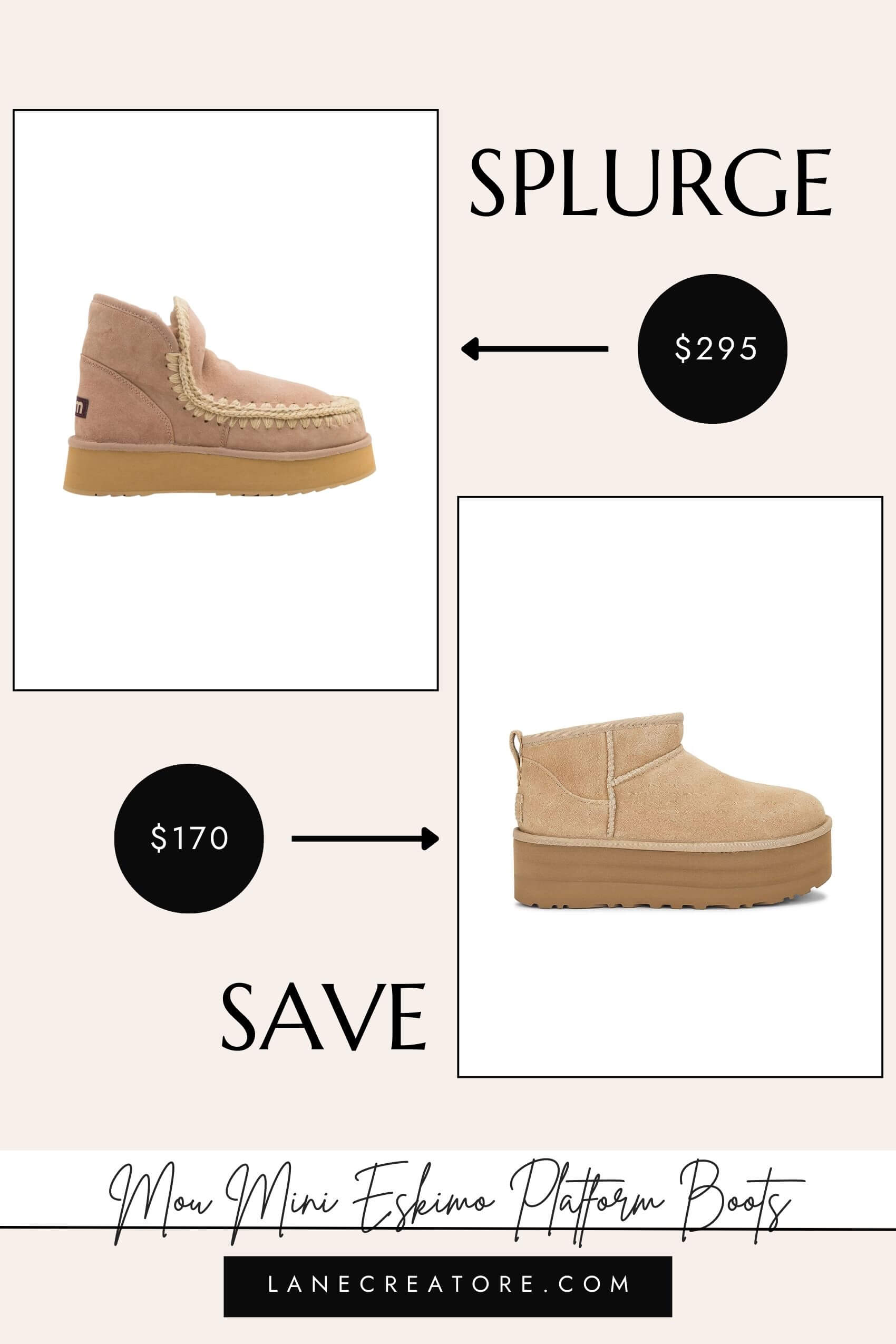 mou mini eskimo platform boots dupe