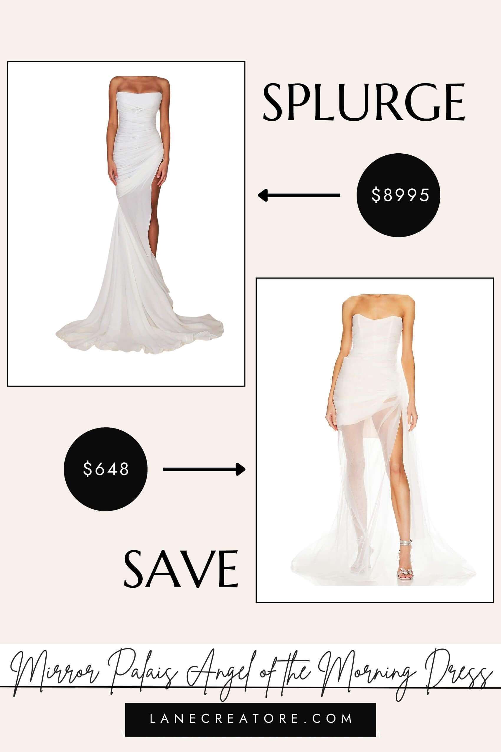 mirror palais wedding dress dupe