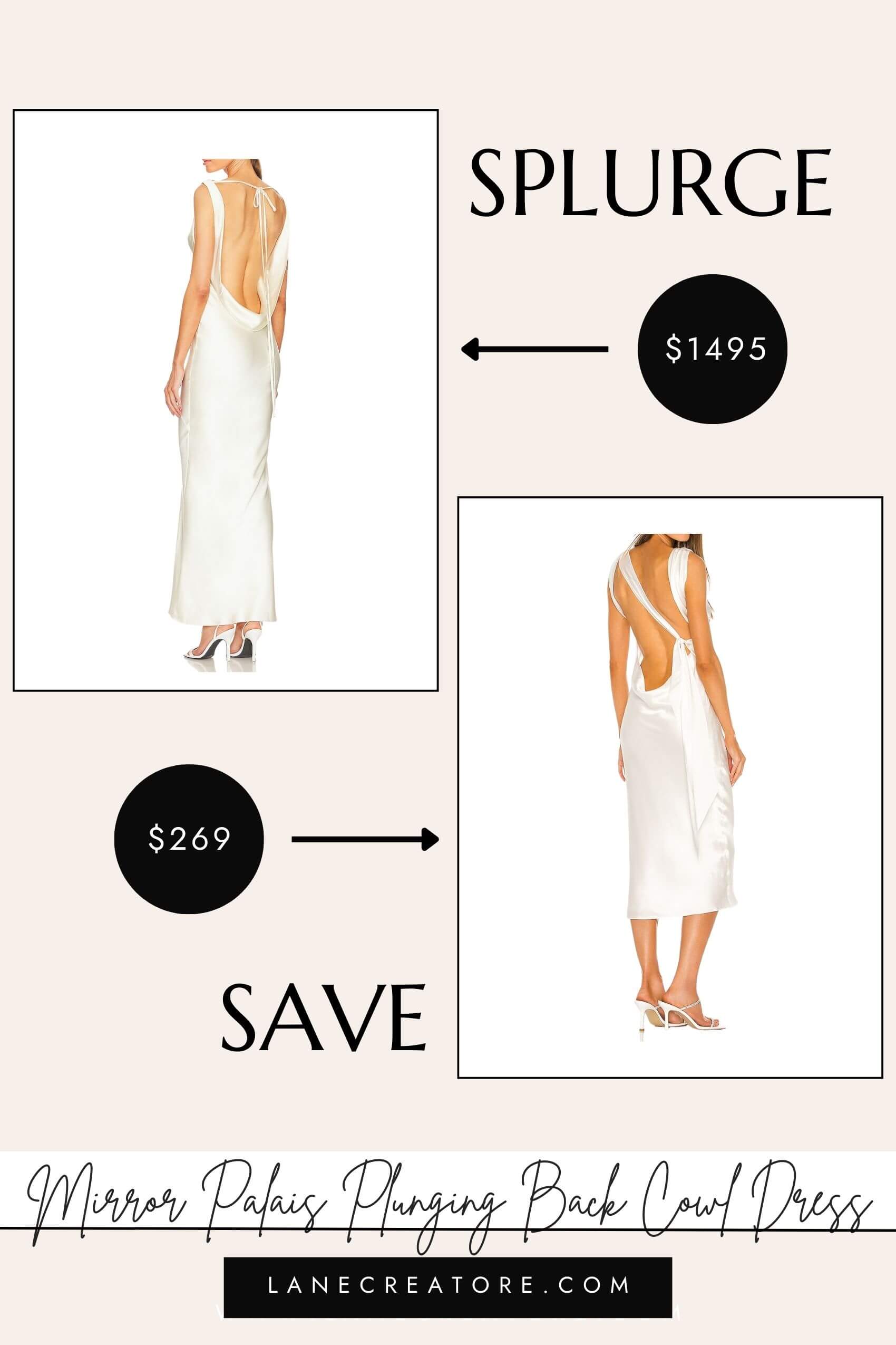 mirror palais cowl dress dupe