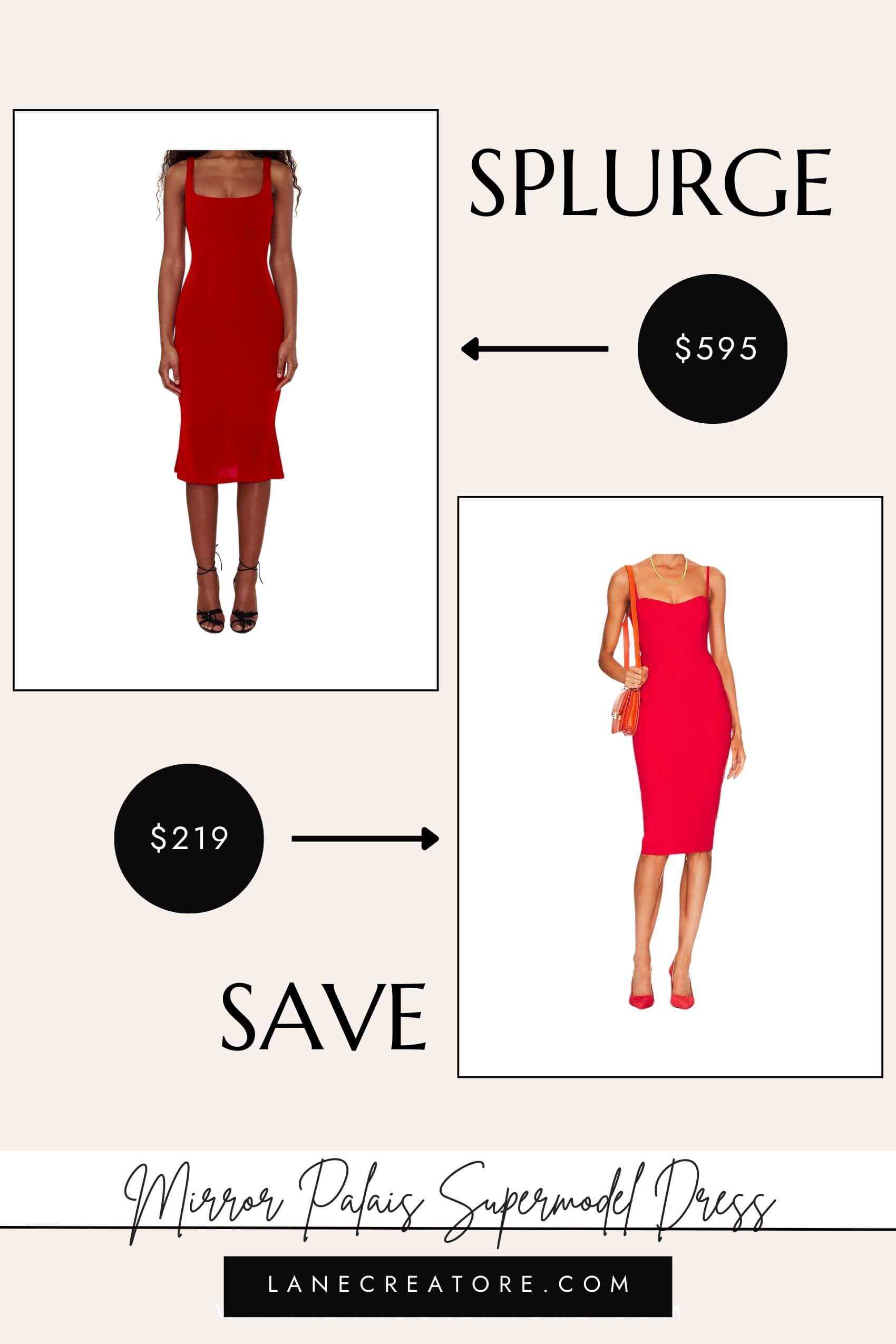 mirror palais supermodel dress dupe