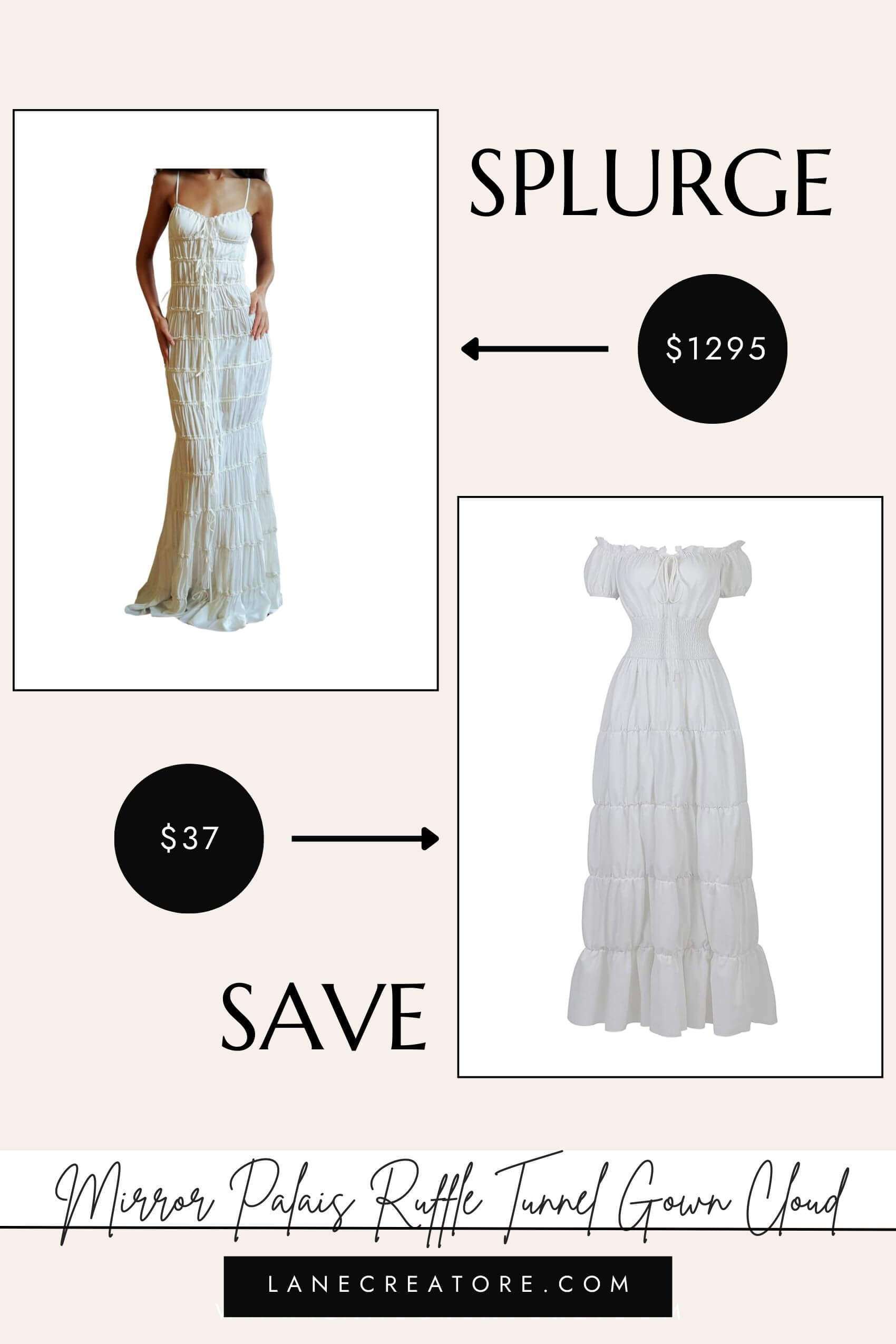 mirror palais ruffle dress dupe