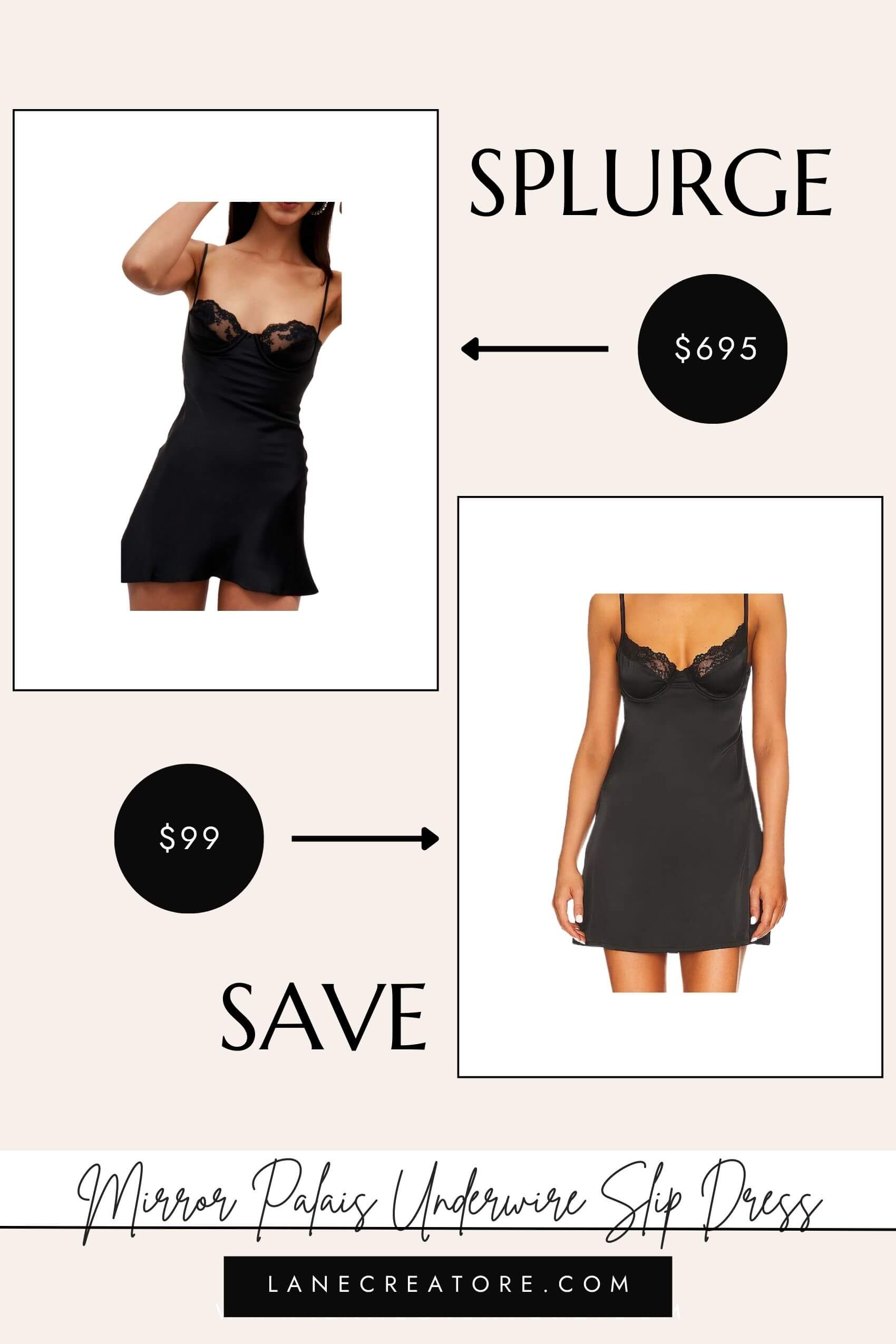 mirror palais slip dress dupe
